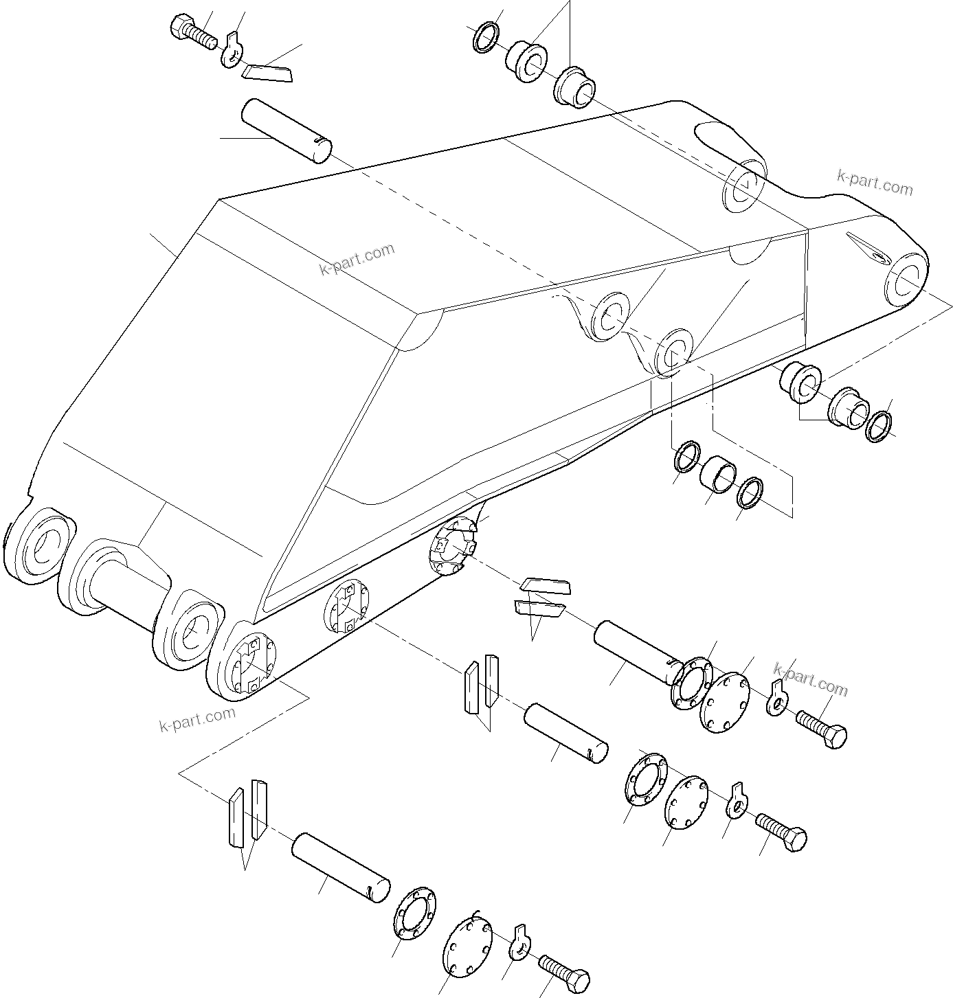 Komatsu parts book diagram for PC4000-6 S/N 08168: BULLCLAM BUCKET BOOM 7,15 M