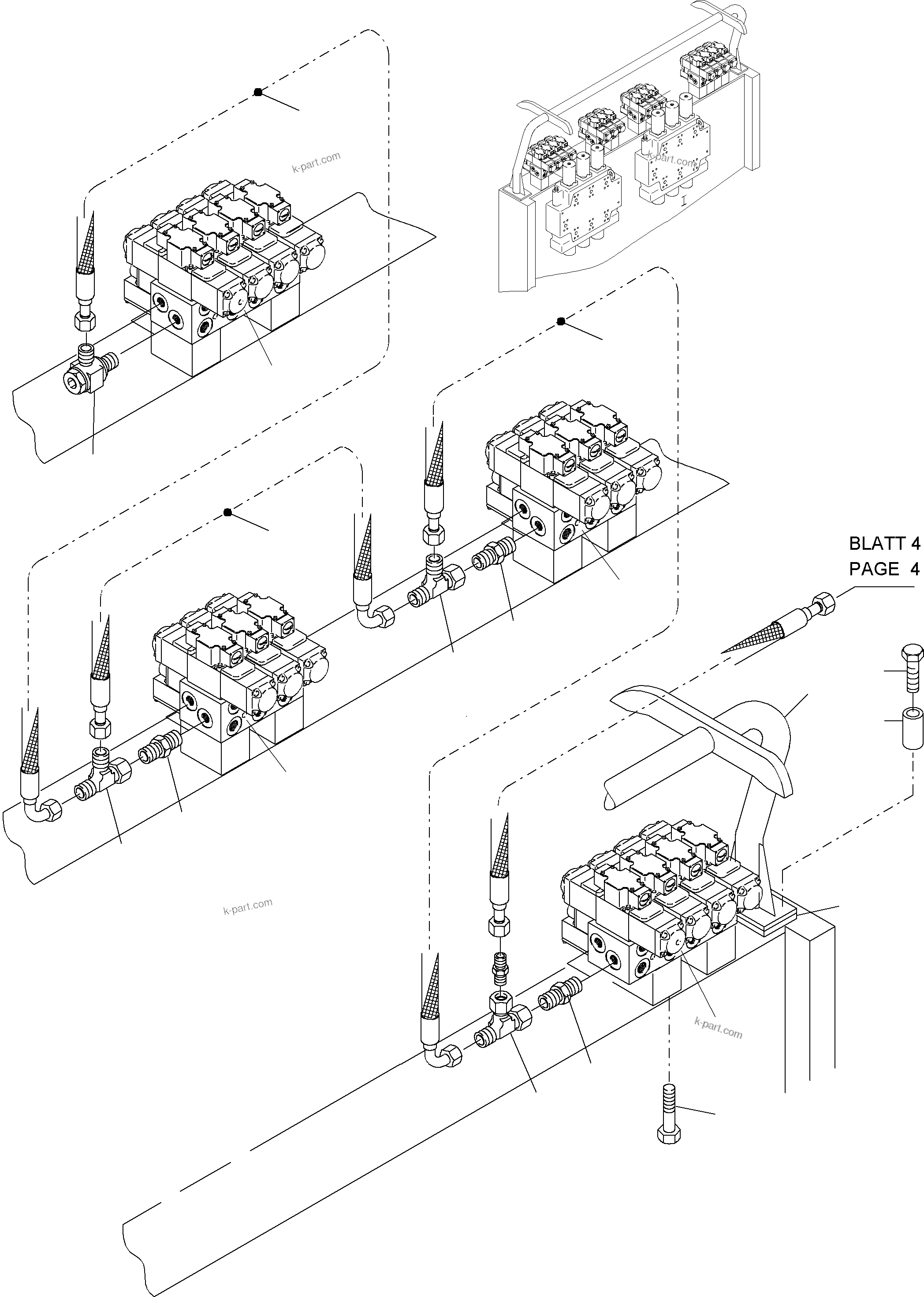 Komatsu parts book diagram for PC4000-6 S/N 08168: REMOT CONTROL MAINFOLD ARR.