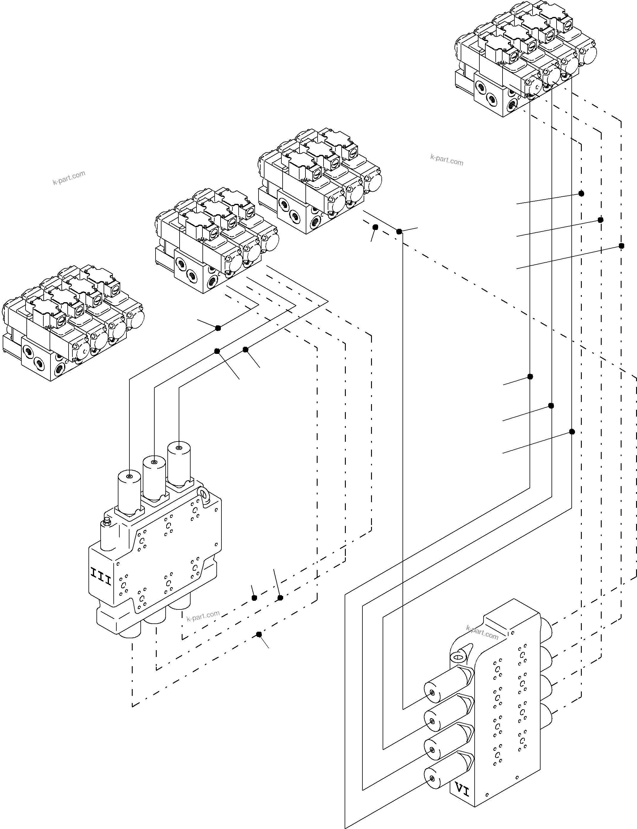 Komatsu parts book diagram for PC4000-6 S/N 08168: REMOT CONTROL MAINFOLD ARR.