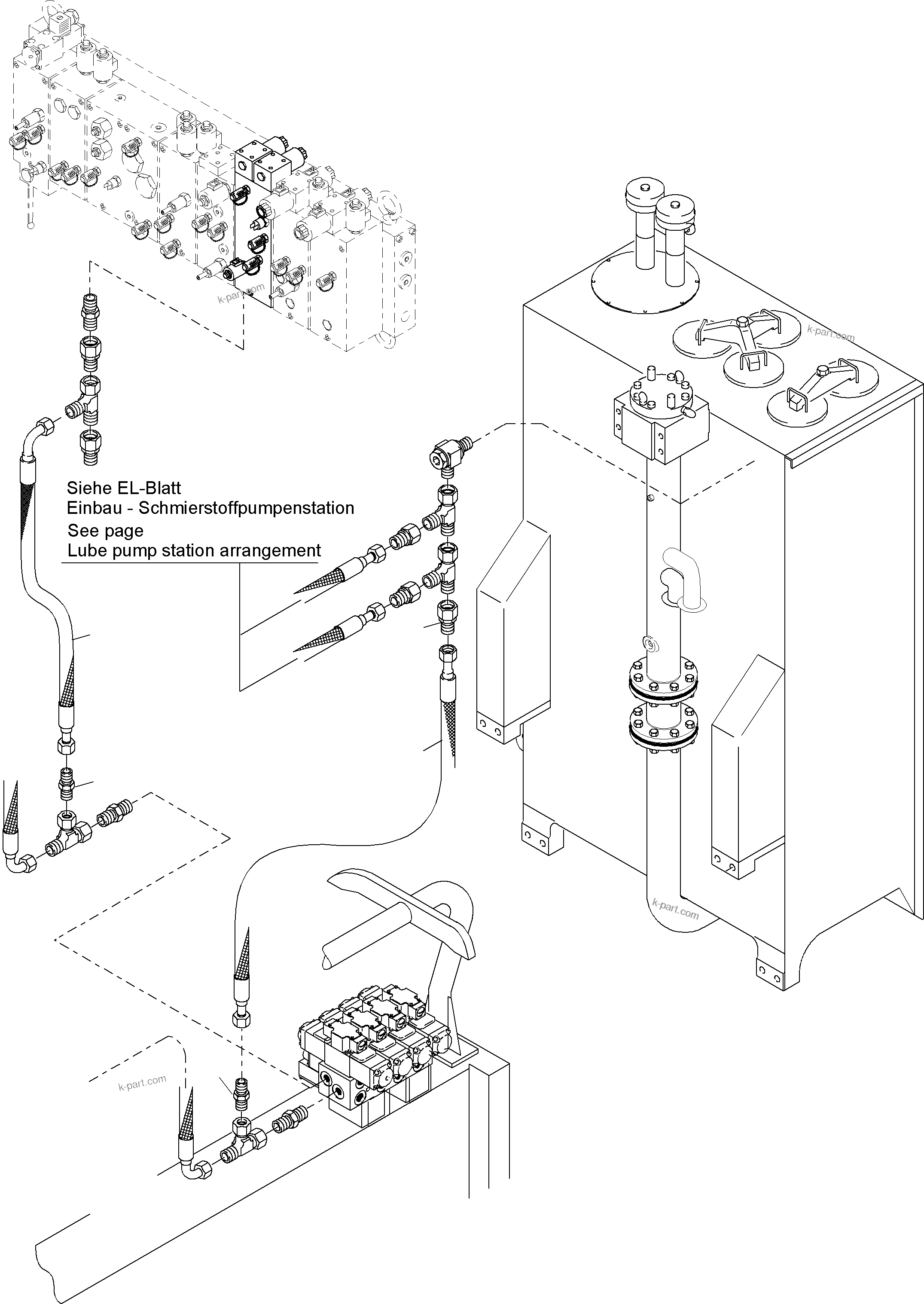 Komatsu parts book diagram for PC4000-6 S/N 08168: REMOT CONTROL MAINFOLD ARR.
