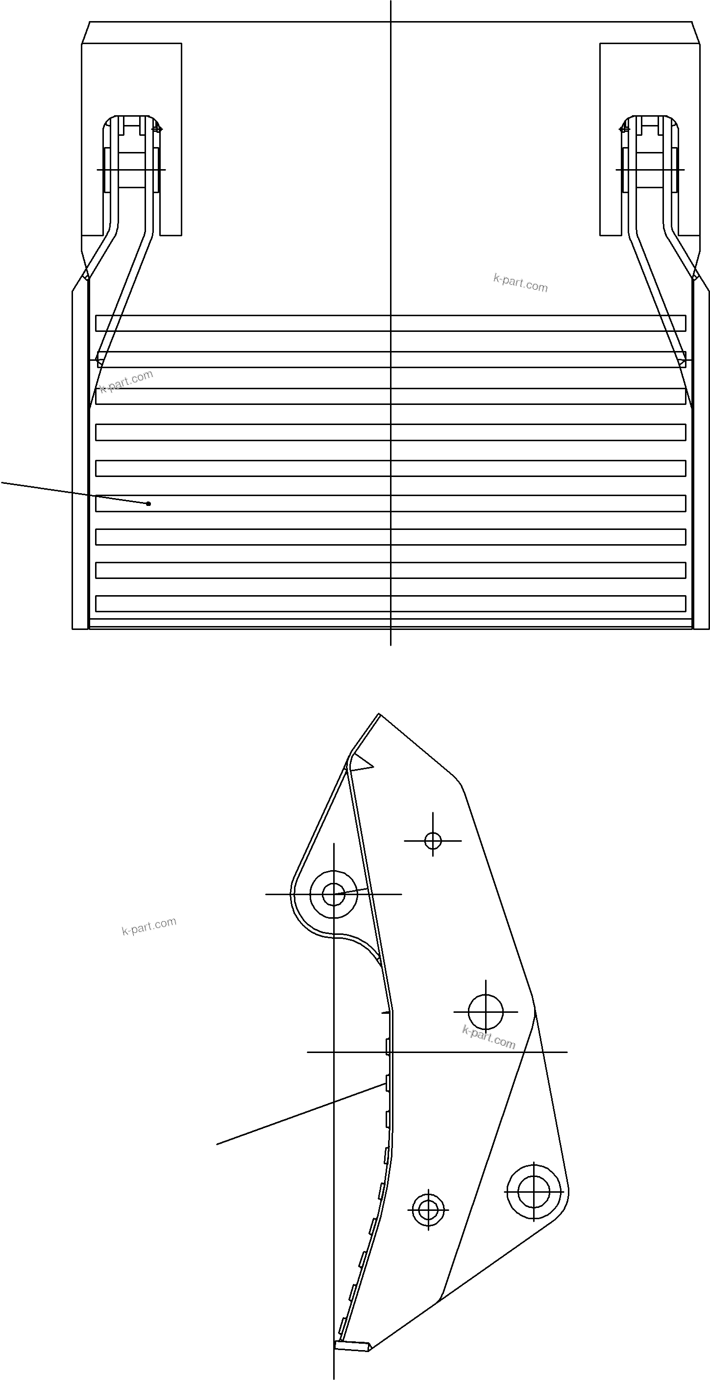 Komatsu parts book diagram for PC4000-6 S/N 08168: WEAR AND TEAR PARTS BULLCLAM BUCKET WALL 24.0 WP2
