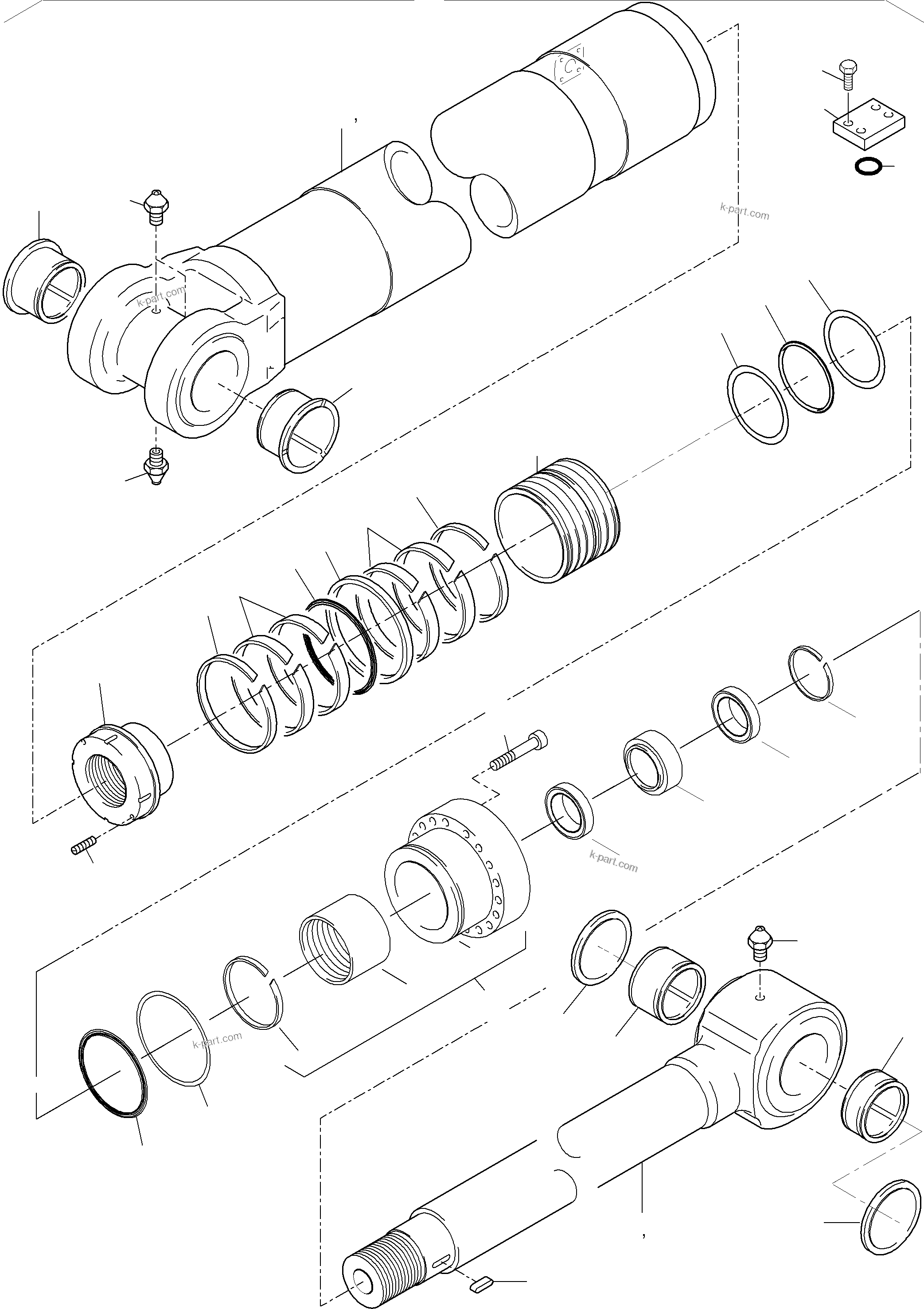 Komatsu parts book diagram for PC4000-6 S/N 08168: BUCKET CYLINDER