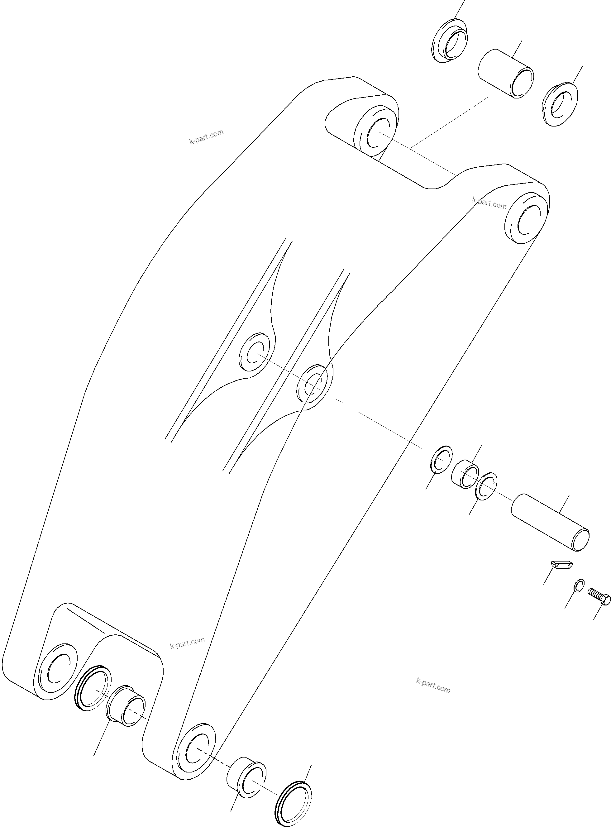 Komatsu parts book diagram for PC4000-6 S/N 08168: BULLCLAM BUCKET STICK 4,9 M
