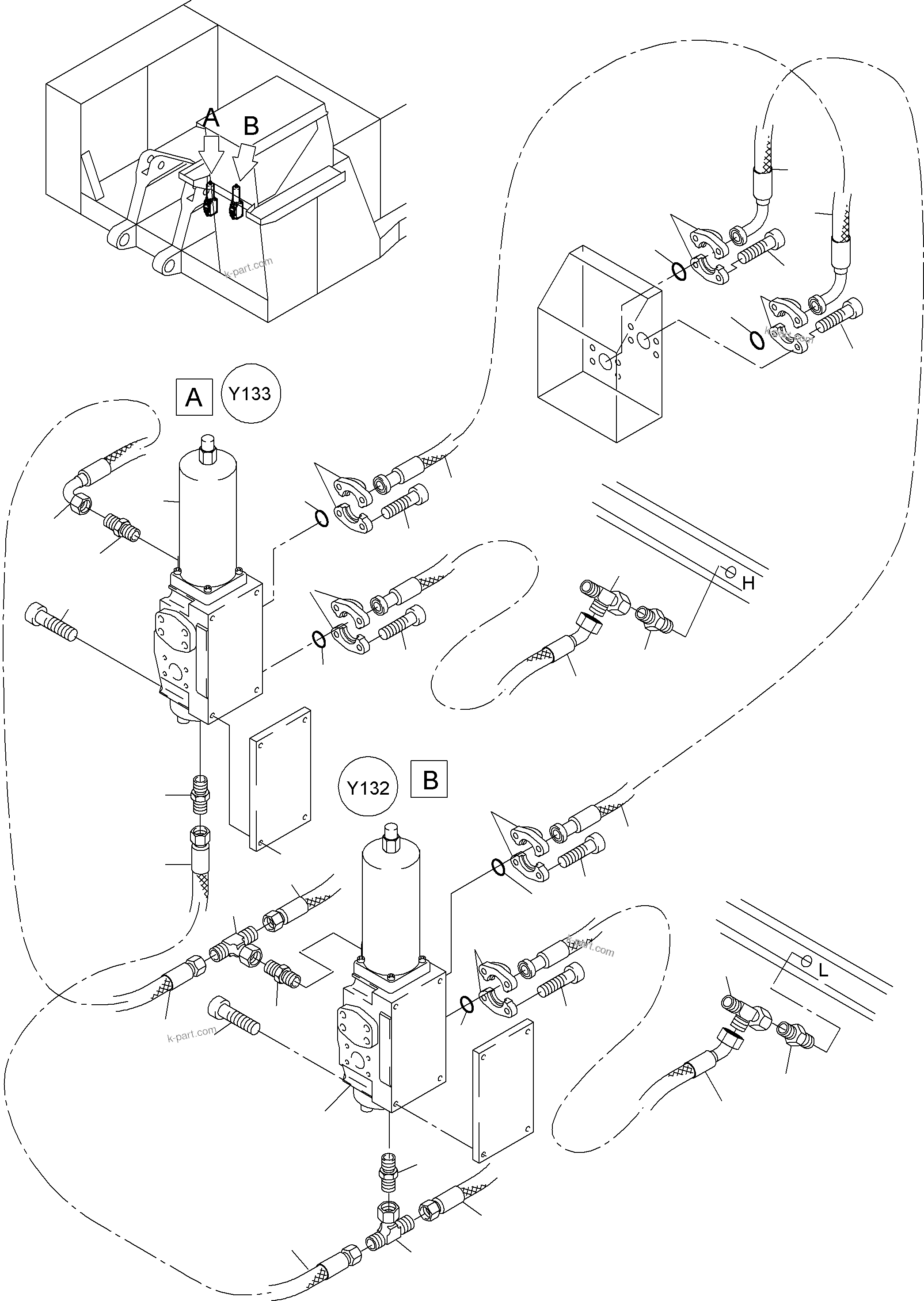 Komatsu parts book diagram for PC4000-6 S/N 08168: FLOAT POSITION