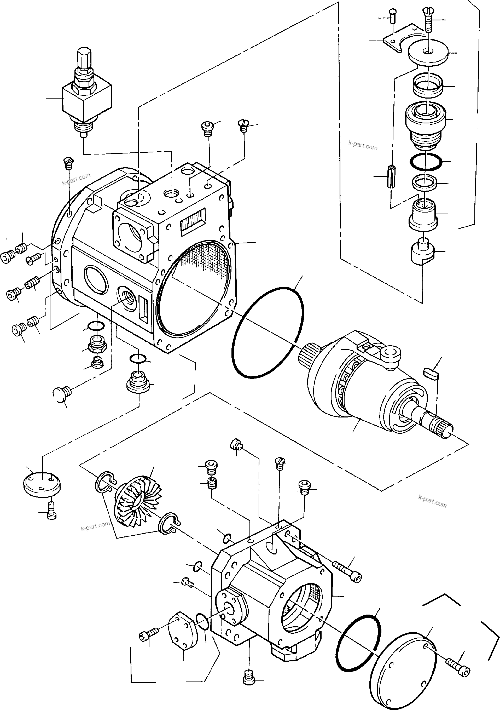 Komatsu parts book diagram for PC4000-6 S/N 08168: VARIABLE DISPLACEMENT PUMP