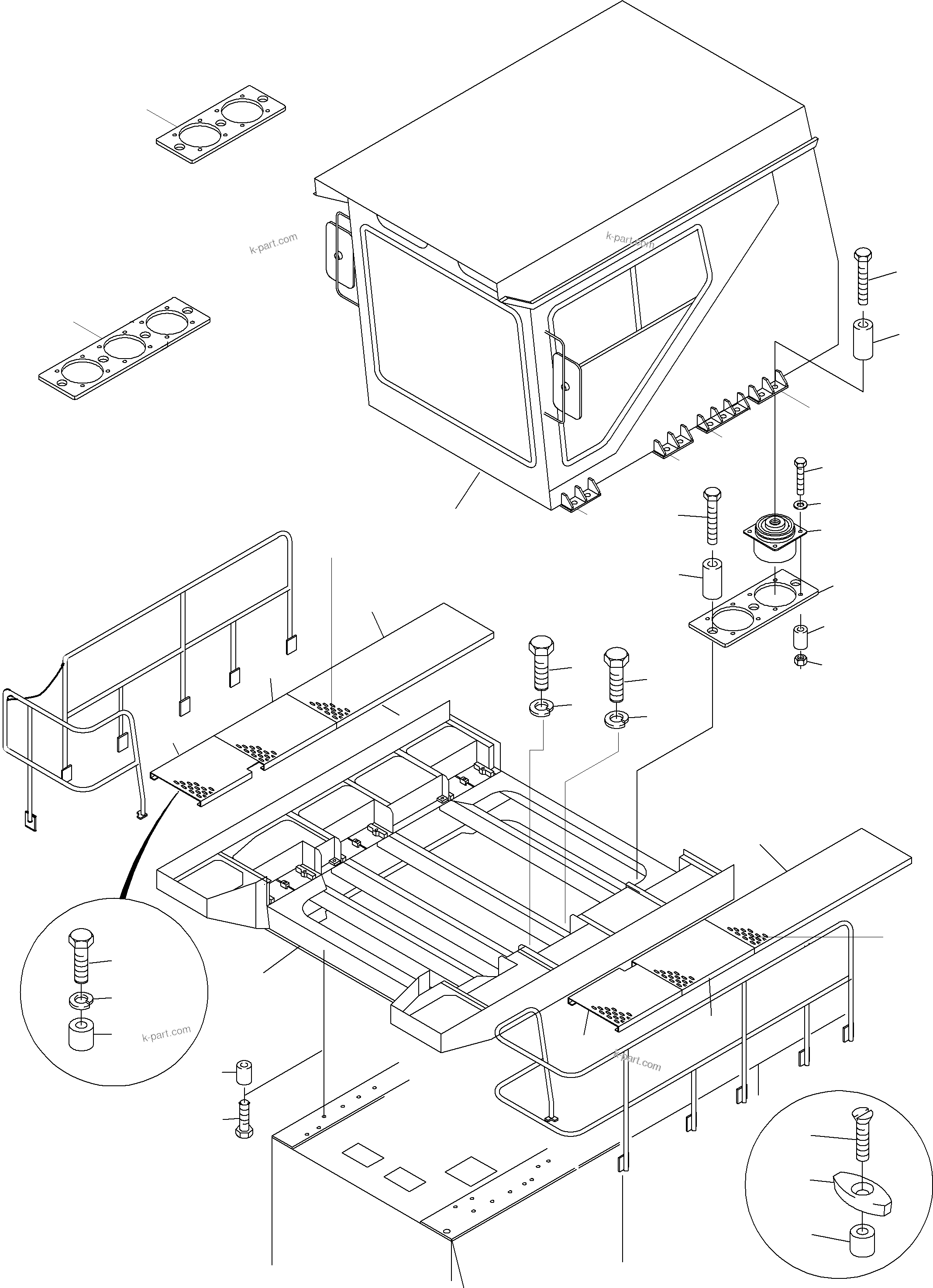 Komatsu parts book diagram for PC4000-6 S/N 08168: OPERATORґS CAB ARR.