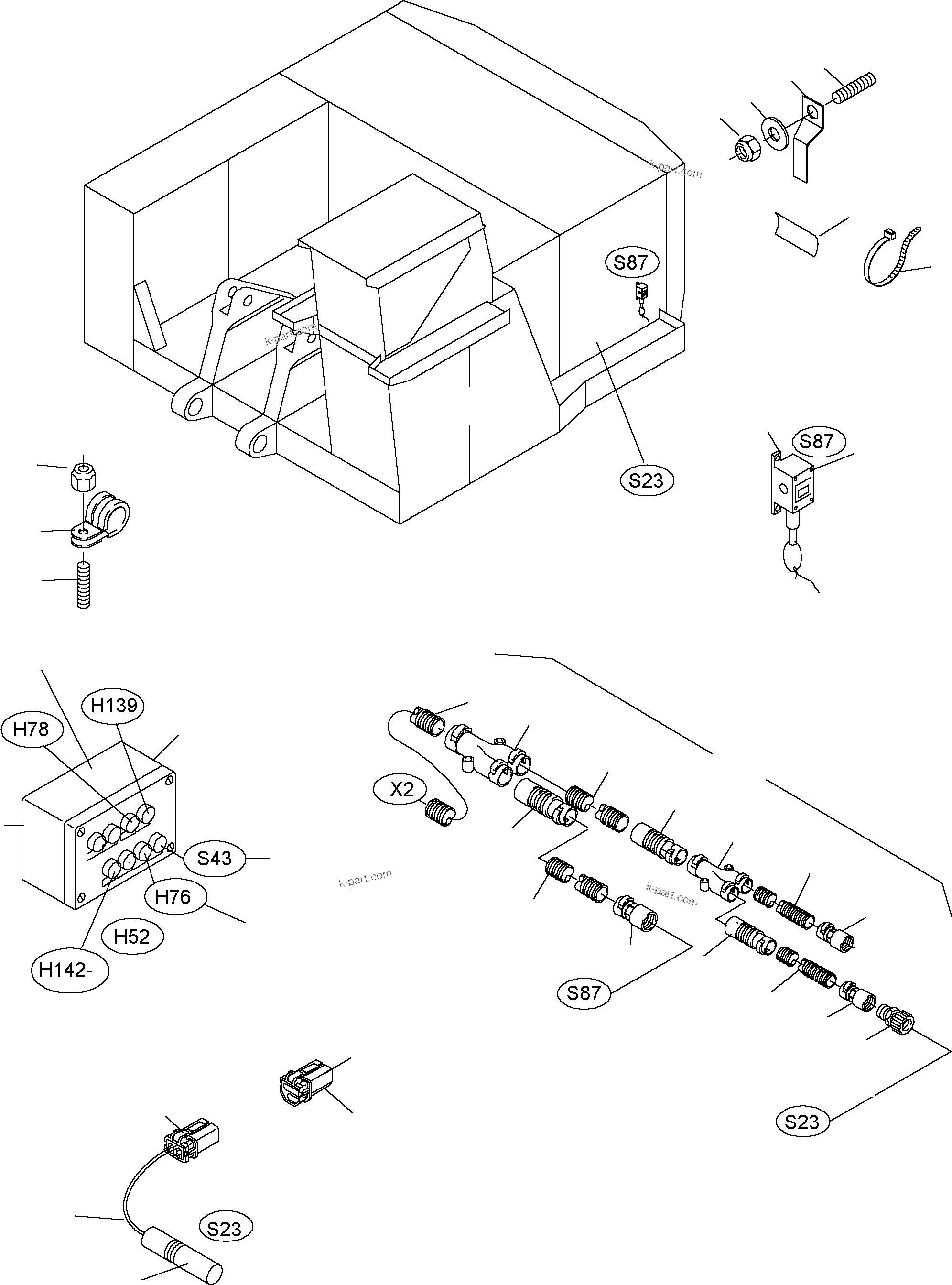 Komatsu parts book diagram for PC4000-6 S/N 08168: ELECTRIC PARTS - REFUELING