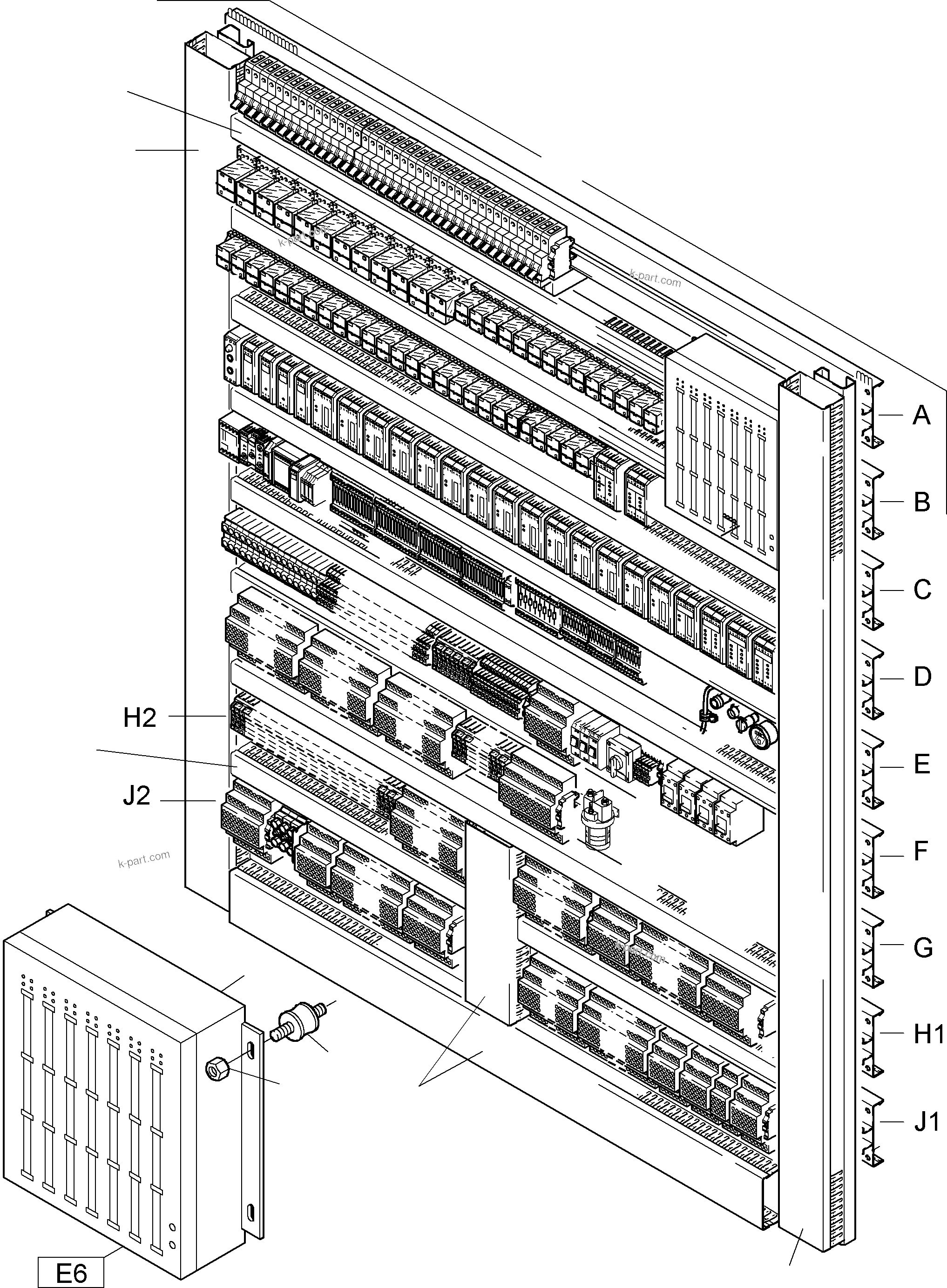Komatsu parts book diagram for PC4000-6 S/N 08168: SWITCH FRAMING X2