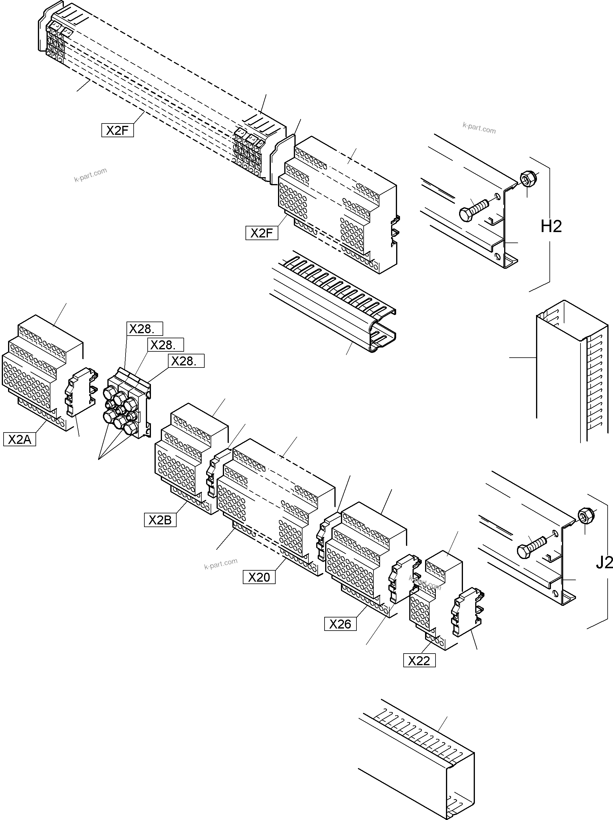 Komatsu parts book diagram for PC4000-6 S/N 08168: SWITCH FRAMING X2