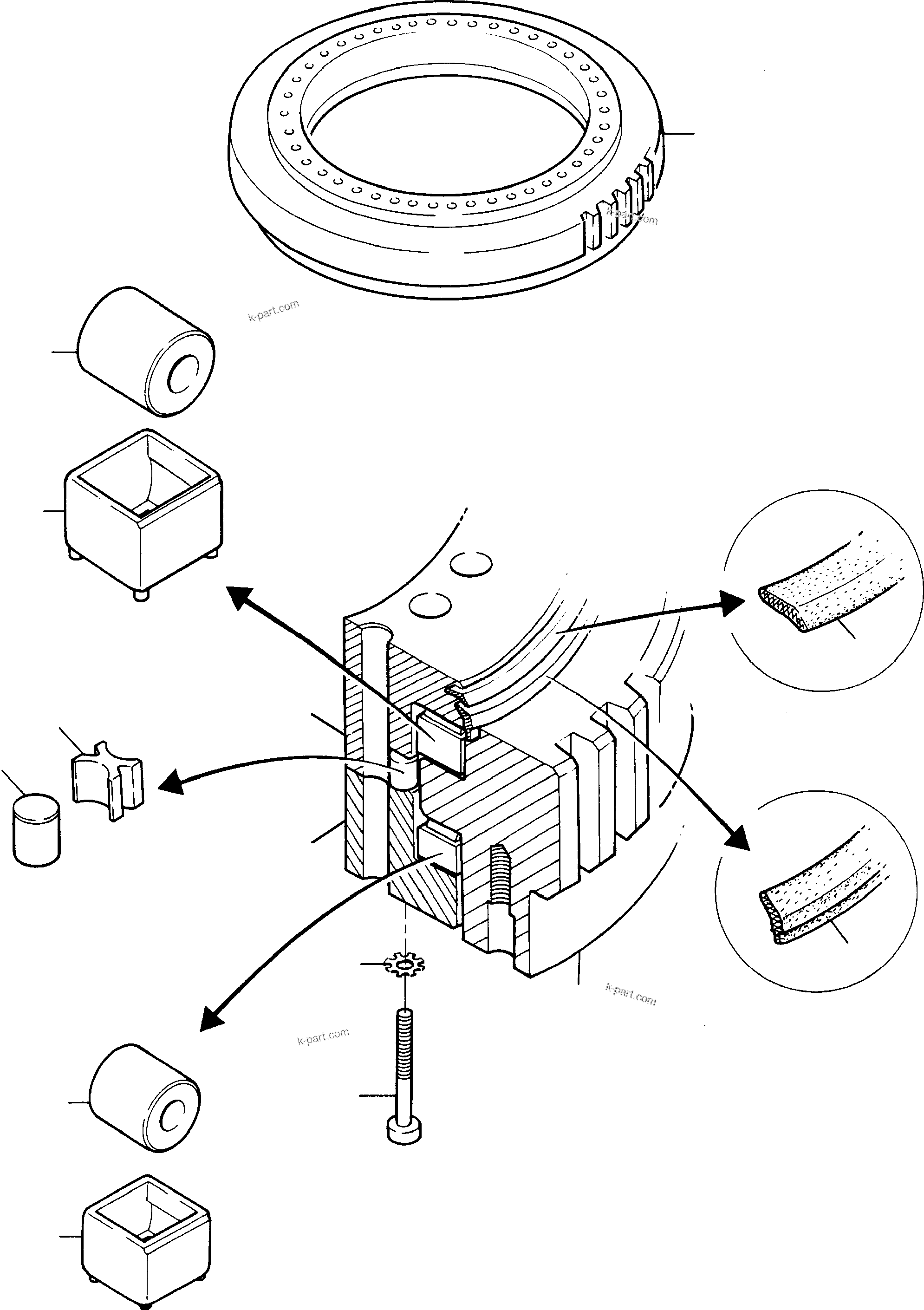 Komatsu parts book diagram for PC4000-6 S/N 08177: SLEW RING