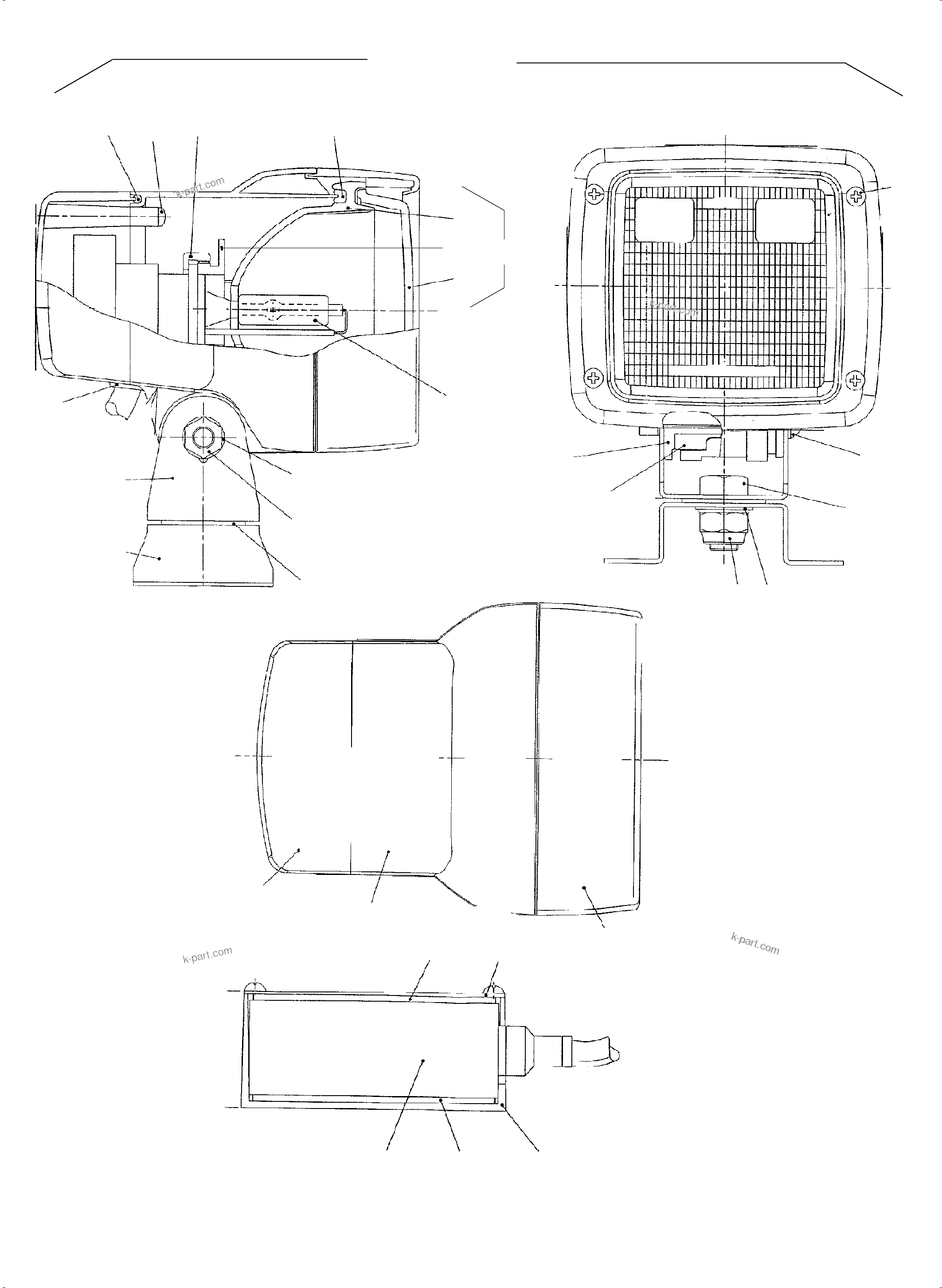 Komatsu parts book diagram for PC4000-6 S/N 08177: HEAD LIGHT