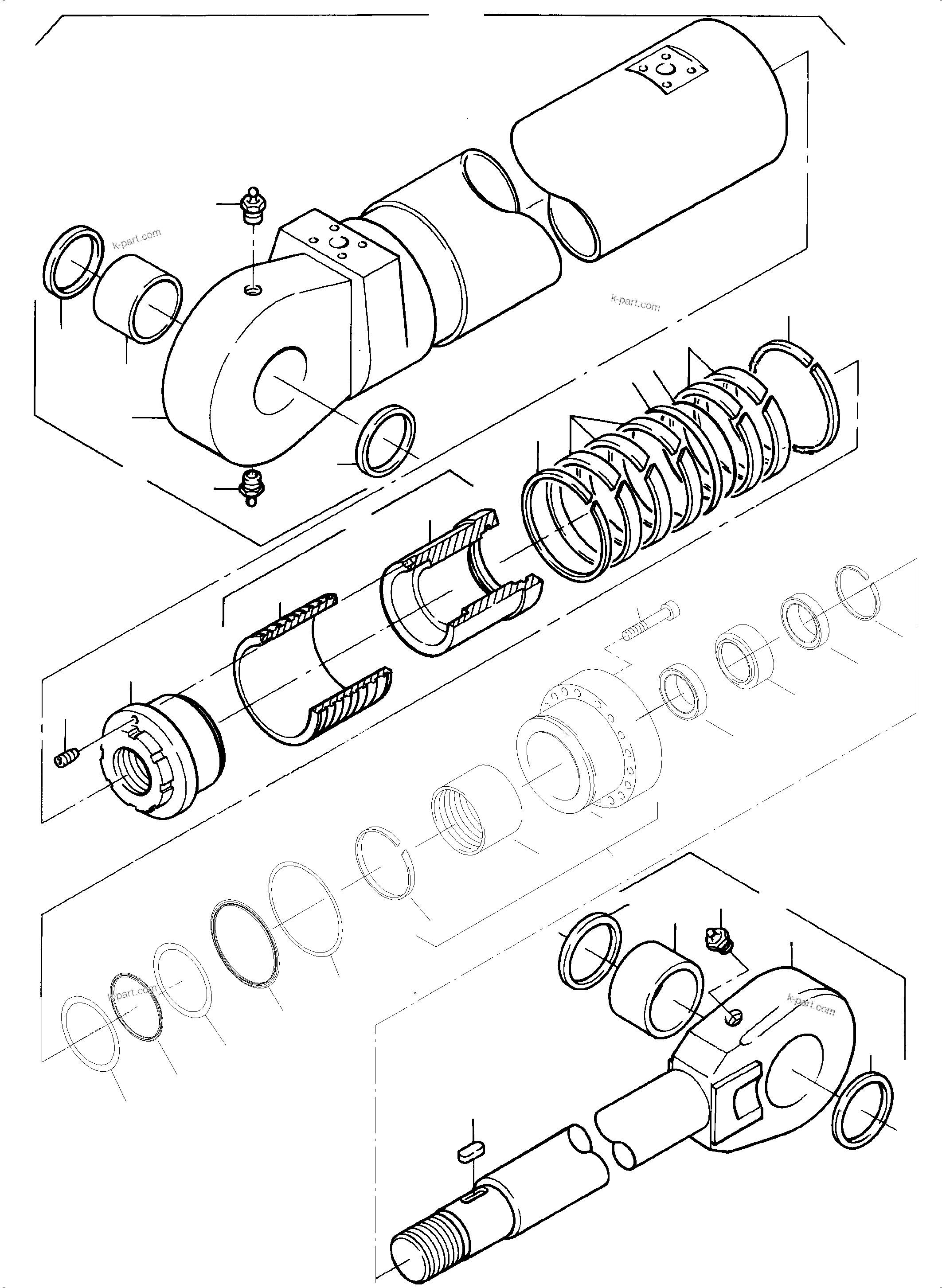 Komatsu parts book diagram for PC4000-6 S/N 08177: HYDRAULIC CYLINDER
