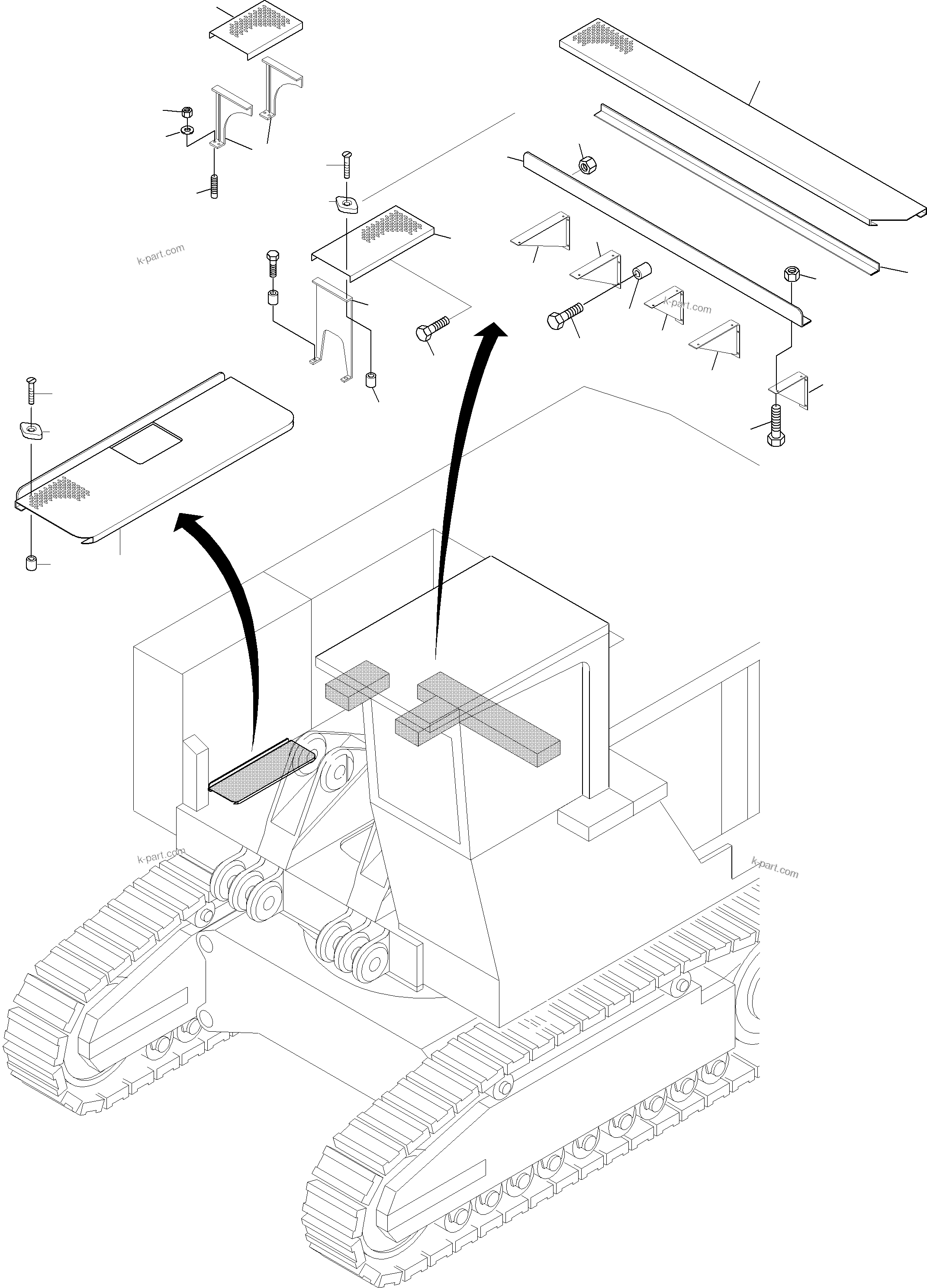 Komatsu parts book diagram for PC4000-6 S/N 08177: PLATFORM + CEILING WALK (BBE)