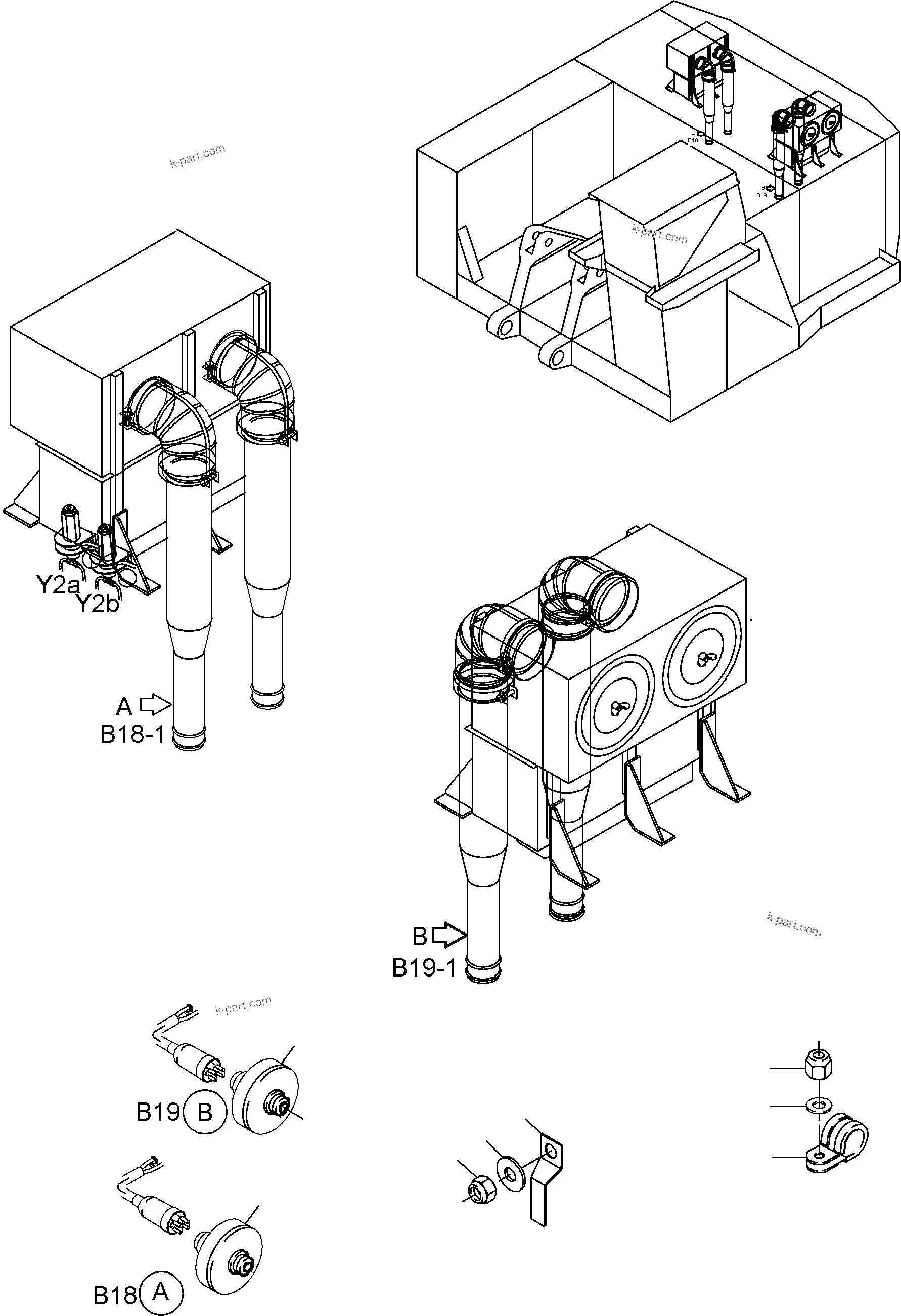Komatsu parts book diagram for PC4000-6 S/N 08177: ELECTR. PARTS AIR INTAKE