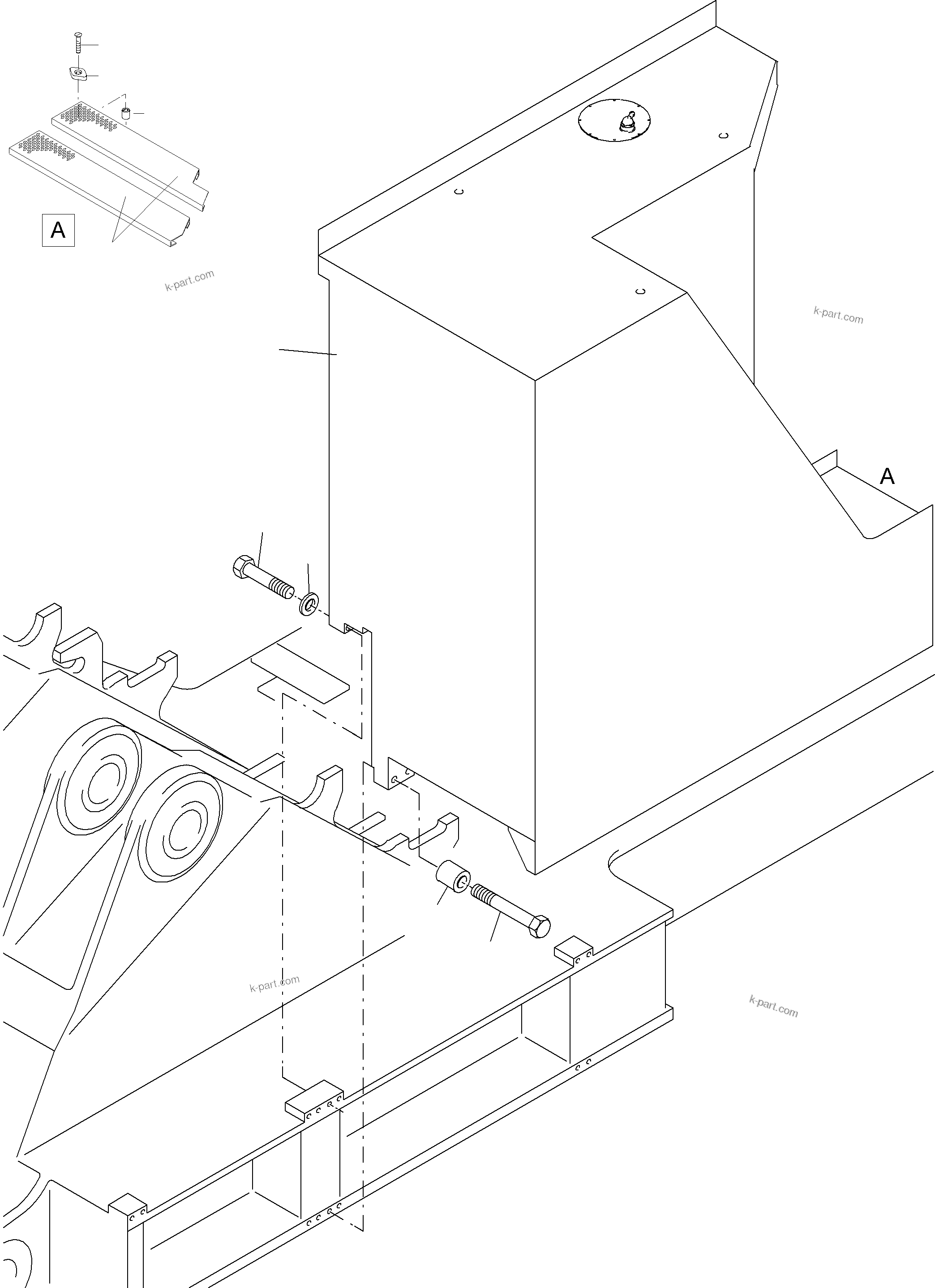 Komatsu parts book diagram for PC4000-6 S/N 08177: FUEL TANK