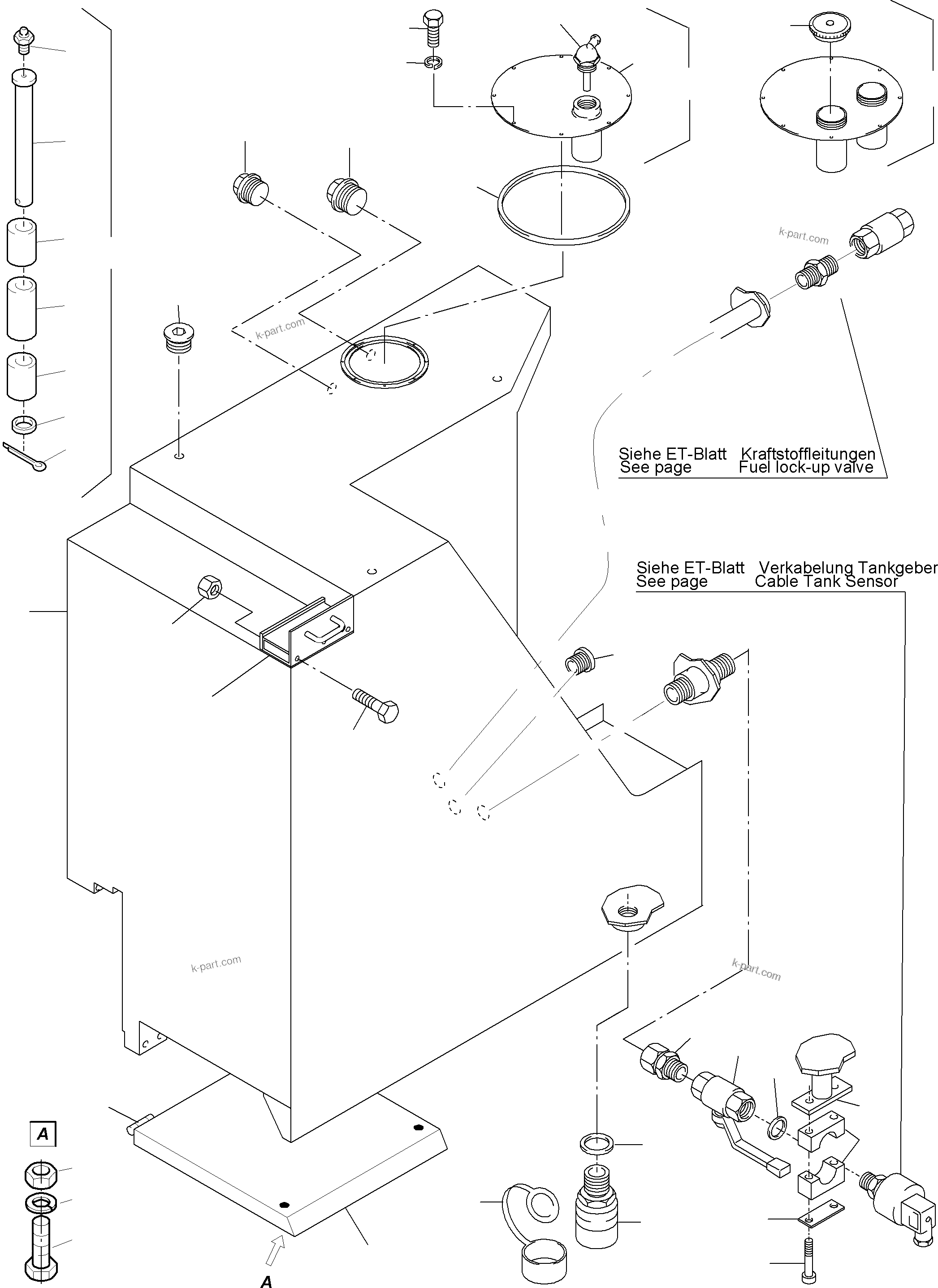 Komatsu parts book diagram for PC4000-6 S/N 08177: FUEL TANK