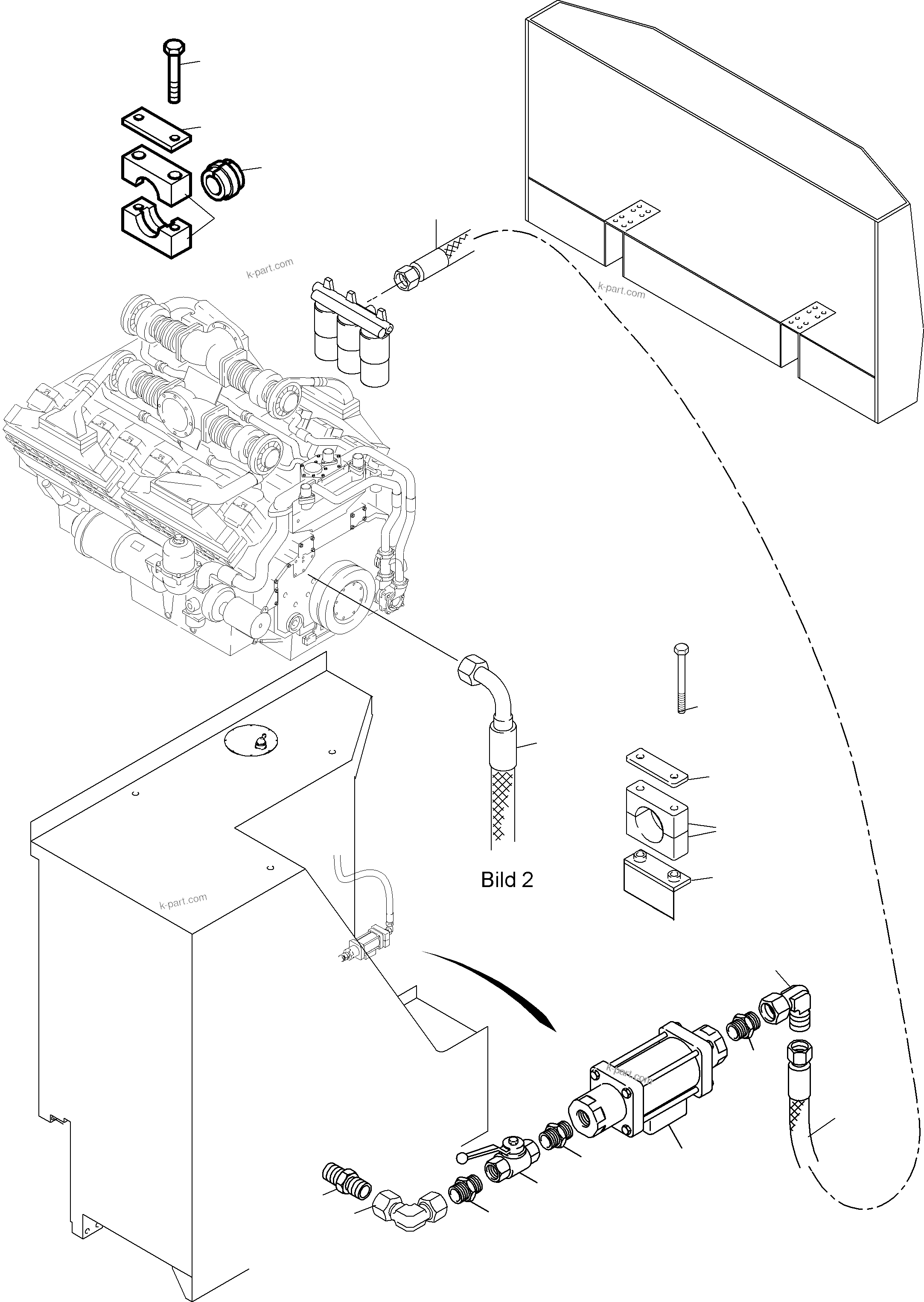 Komatsu parts book diagram for PC4000-6 S/N 08177: FUEL LINES WITH FUEL COOLANT