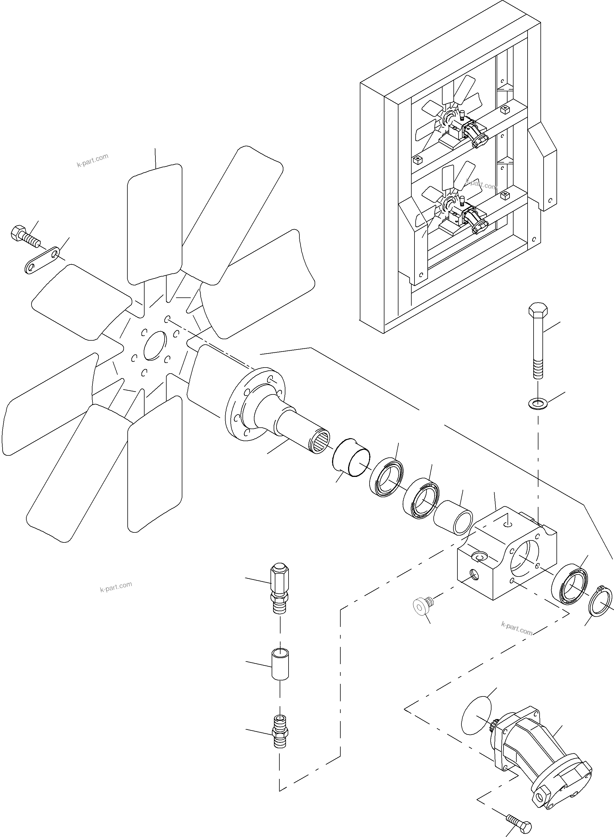 Komatsu parts book diagram for PC4000-6 S/N 08177: OIL COOLER FAN DRIVE