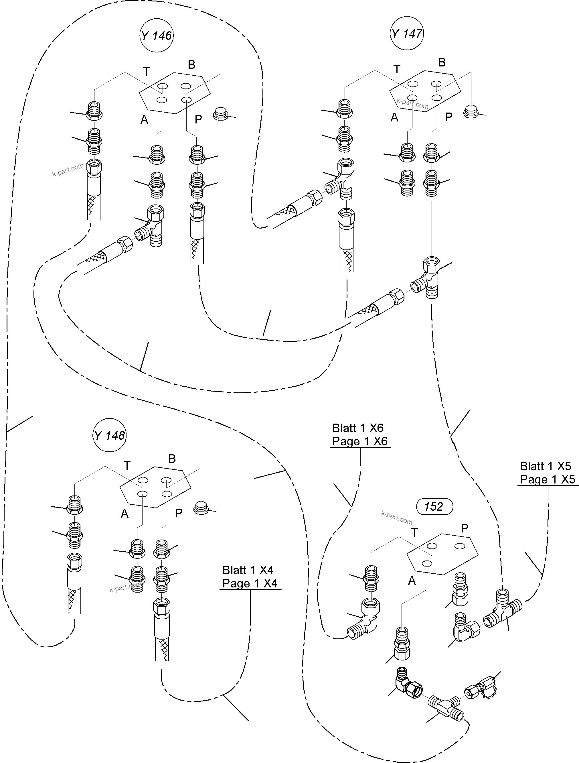 Komatsu parts book diagram for PC4000-6 S/N 08177: CONTROL- AND FILTER PLATE PIPING