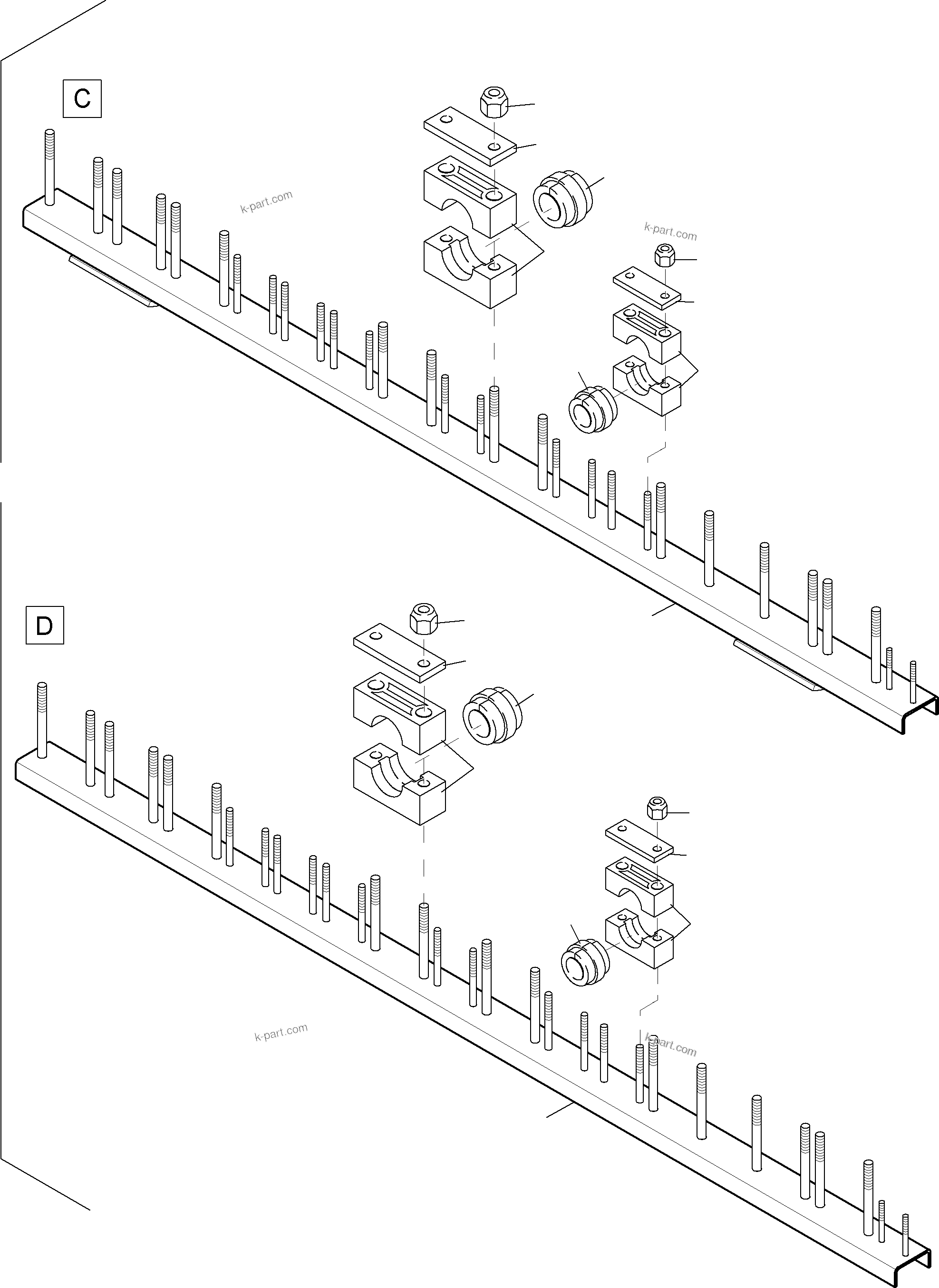 Komatsu parts book diagram for PC4000-6 S/N 08177: HOSES ASSY. - MANIFOLD- BOOM