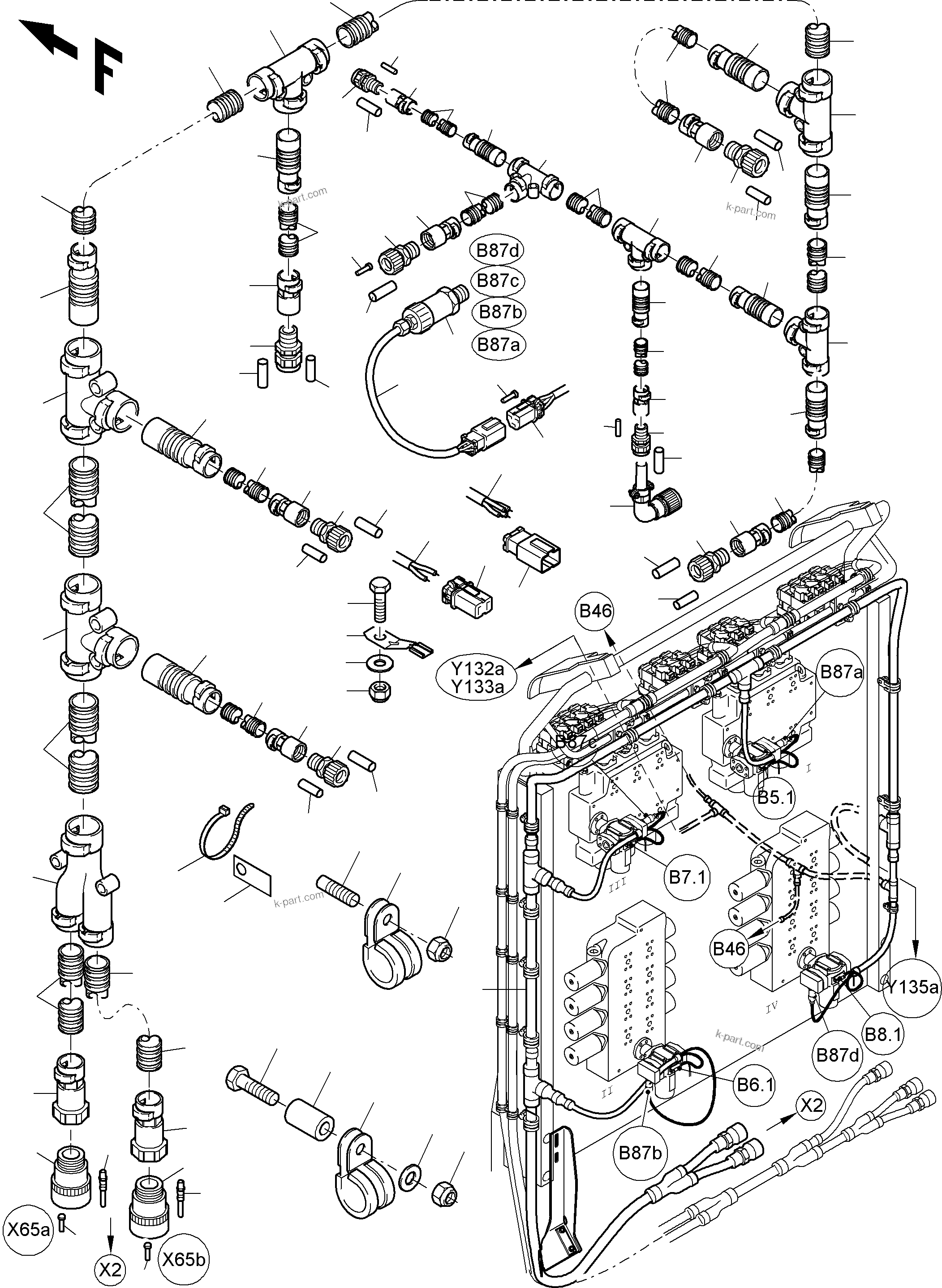 Komatsu parts book diagram for PC4000-6 S/N 08177: CABLES - CONTROL BLOCKS - H.P.-FILTER
