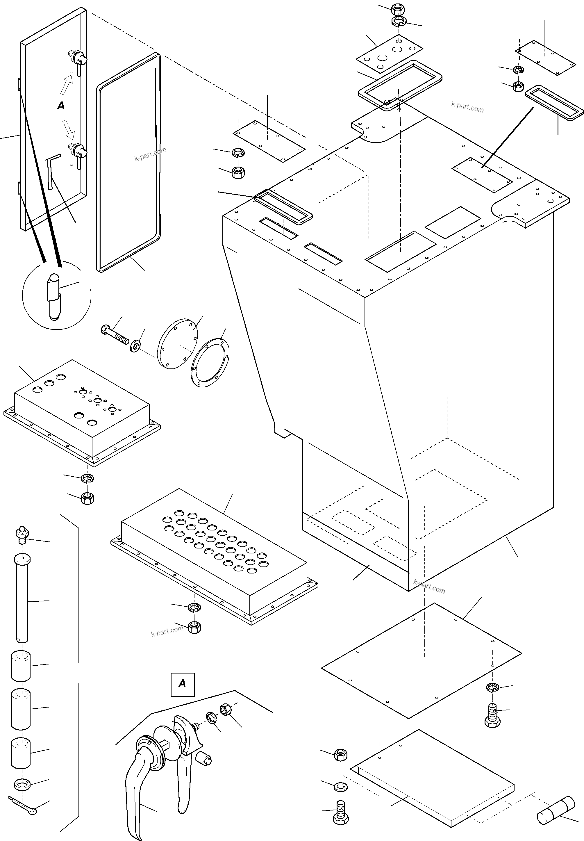Komatsu parts book diagram for PC4000-6 S/N 08177: CAB SUPPORT ARR.
