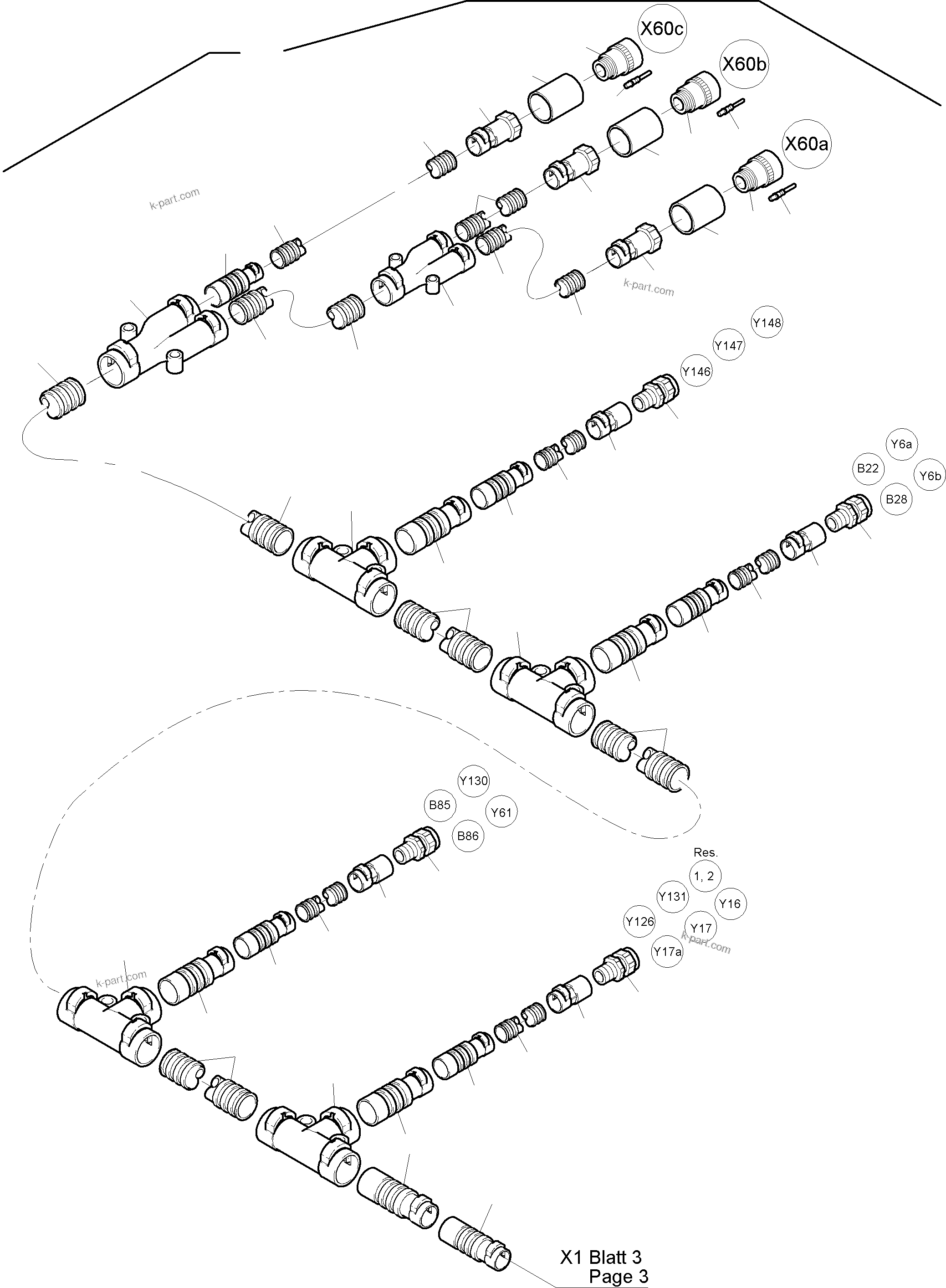 Komatsu parts book diagram for PC4000-6 S/N 08177: CABLES - CONTROL- AND FILTER PLATE