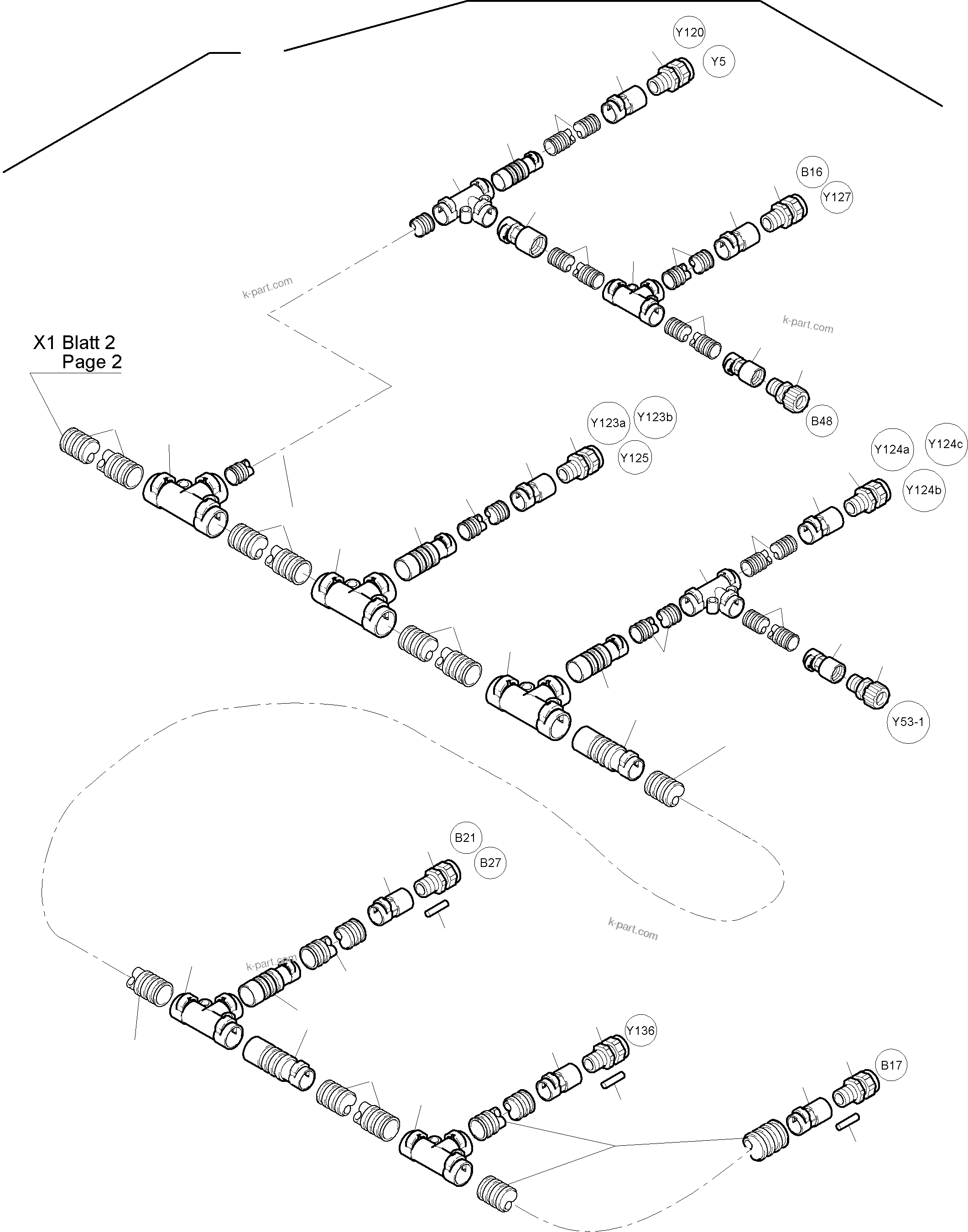 Komatsu parts book diagram for PC4000-6 S/N 08177: CABLES - CONTROL- AND FILTER PLATE