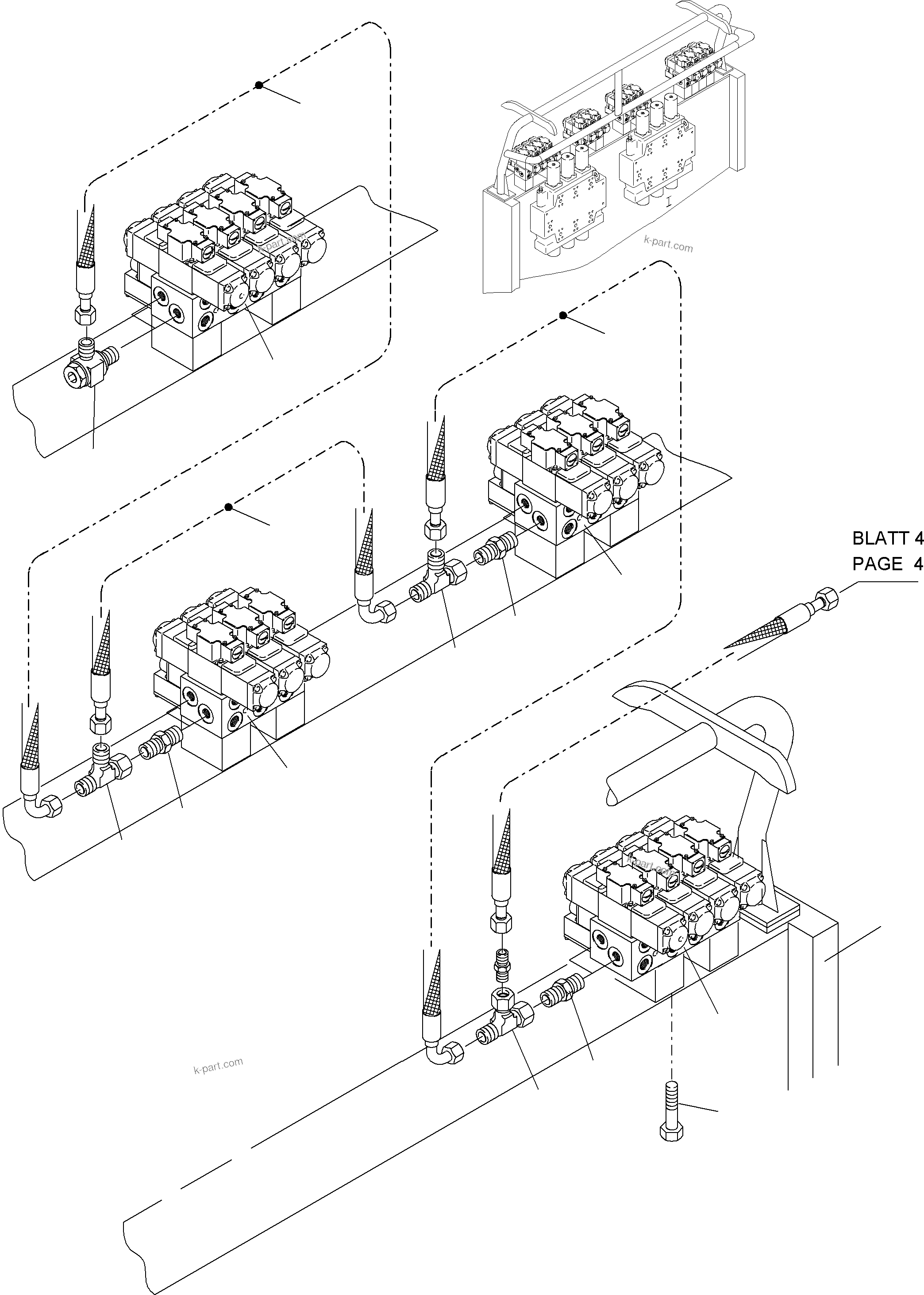 Komatsu parts book diagram for PC4000-6 S/N 08177: REMOT CONTROL MAINFOLD ARR.