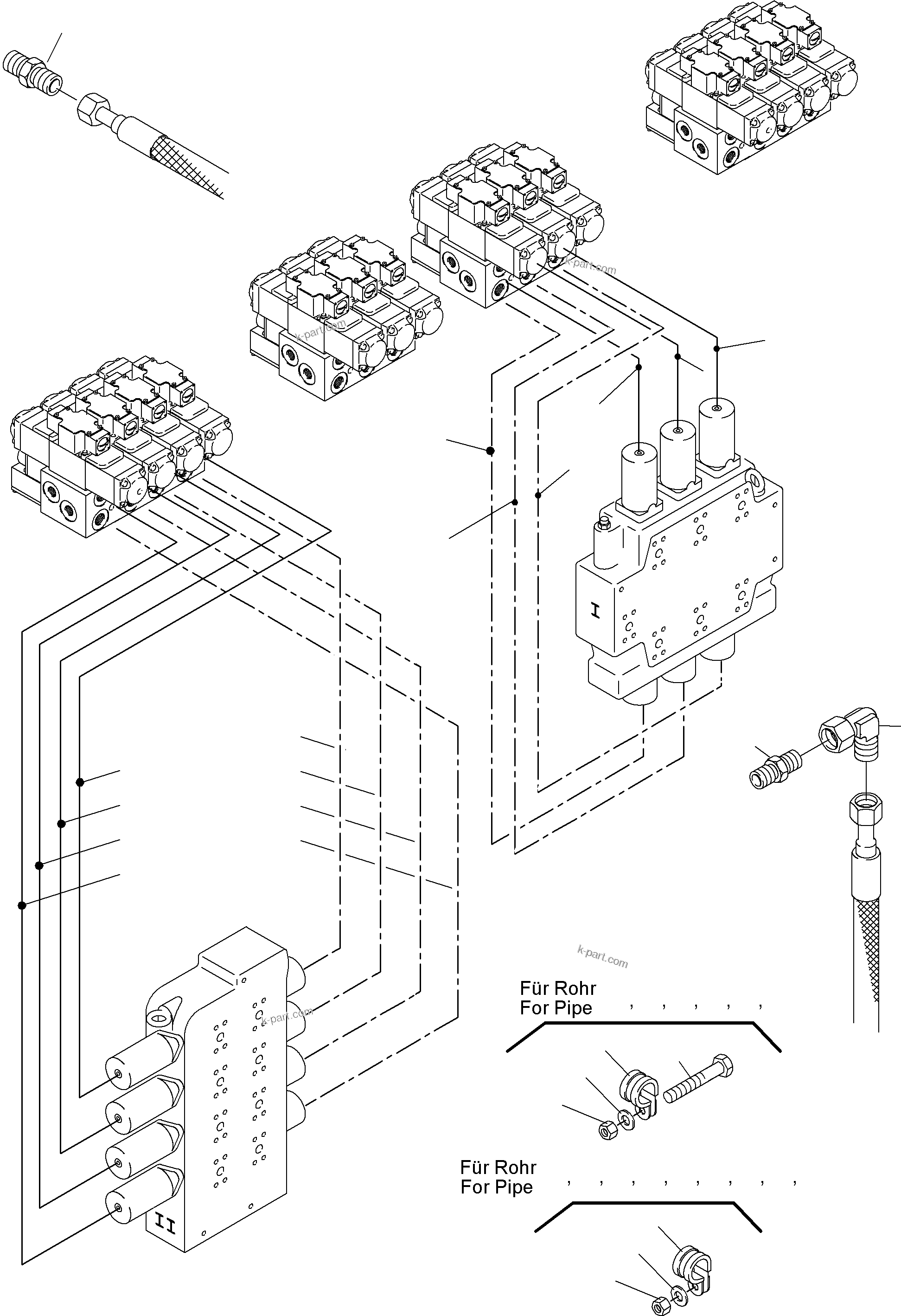 Komatsu parts book diagram for PC4000-6 S/N 08177: REMOT CONTROL MAINFOLD ARR.