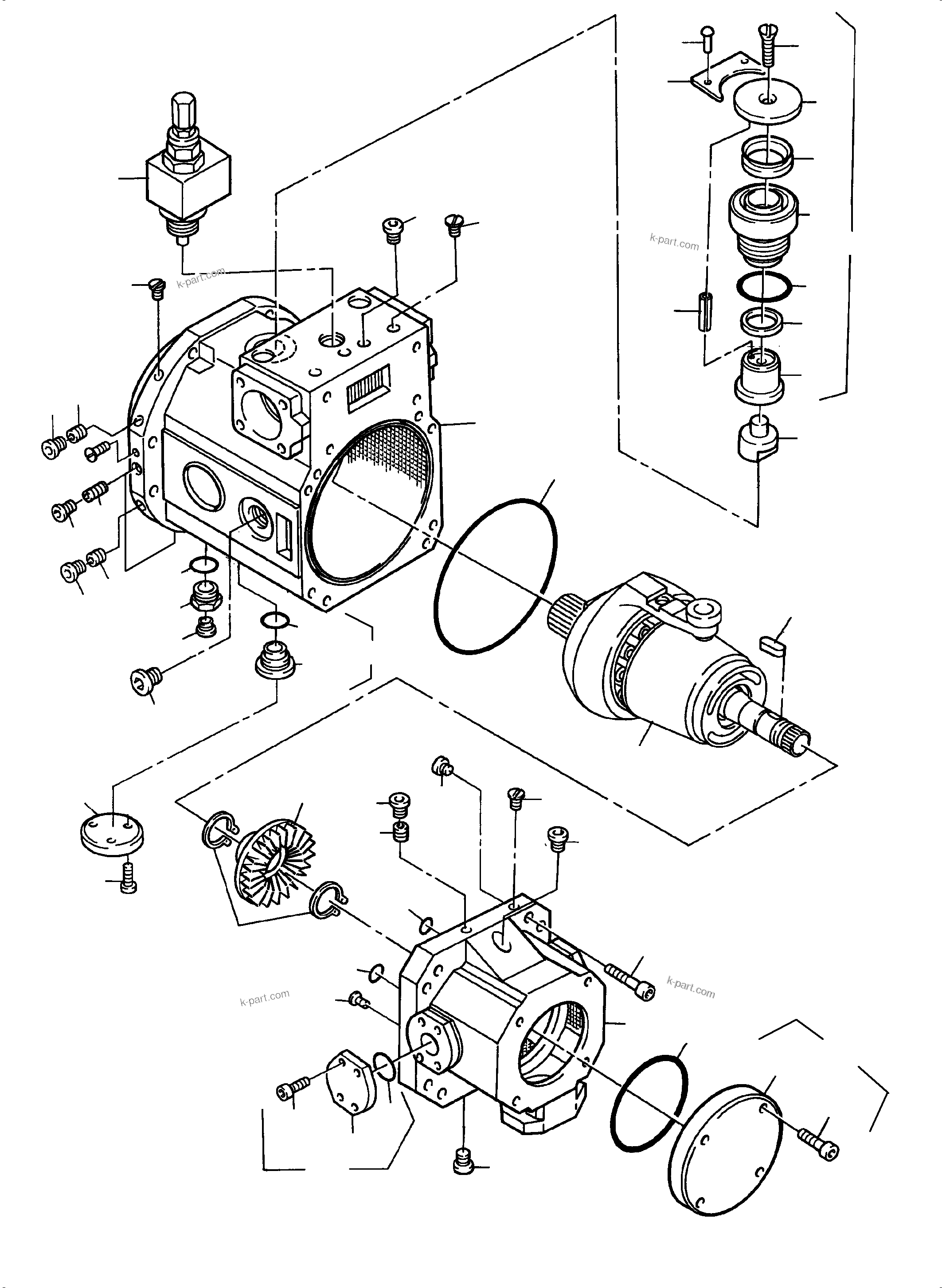 Komatsu parts book diagram for PC4000-6 S/N 08177: VARIABLE DISPLACEMENT PUMP