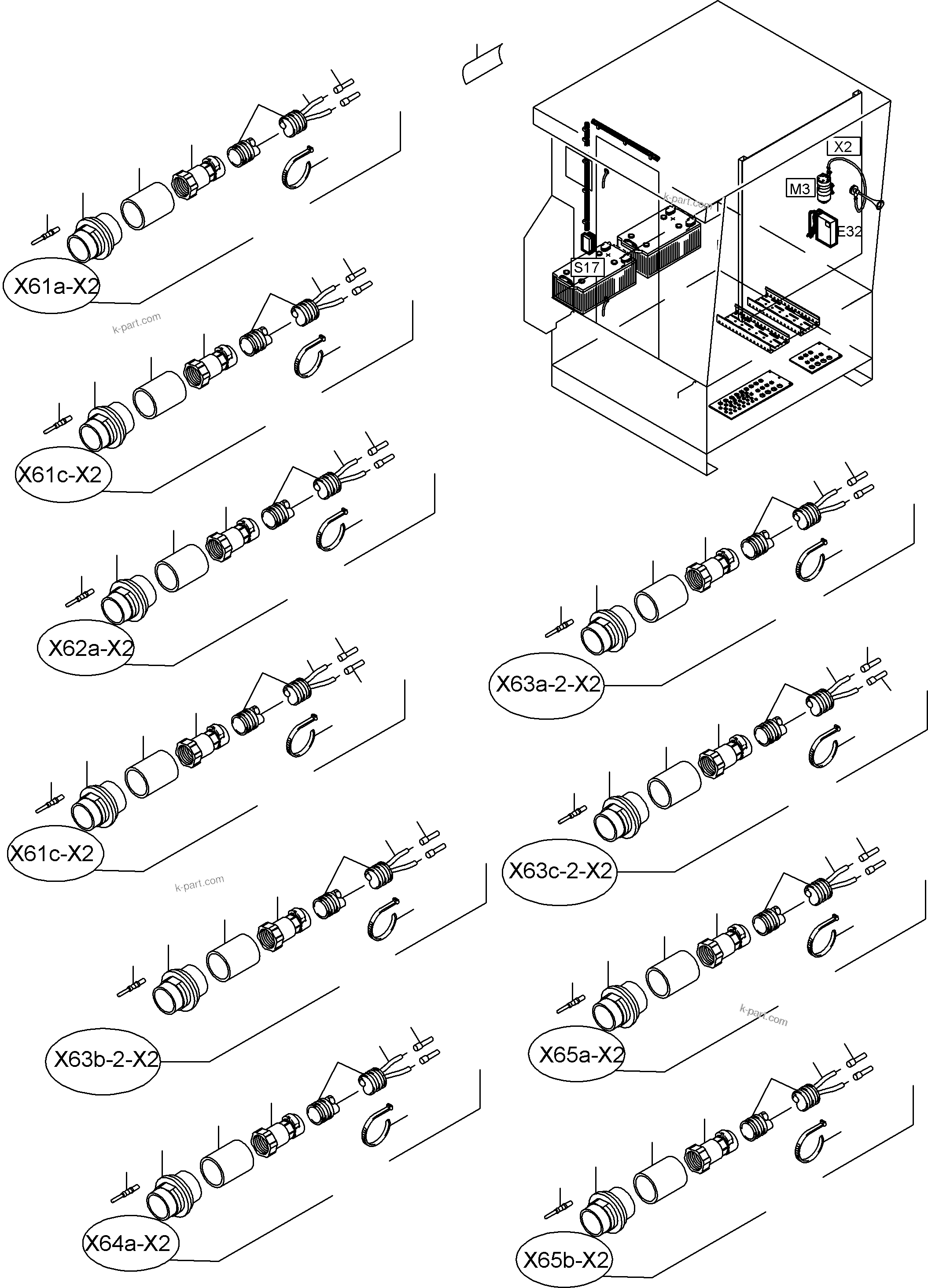 Komatsu parts book diagram for PC4000-6 S/N 08177: ELECTRIC - CAB SUPPORT