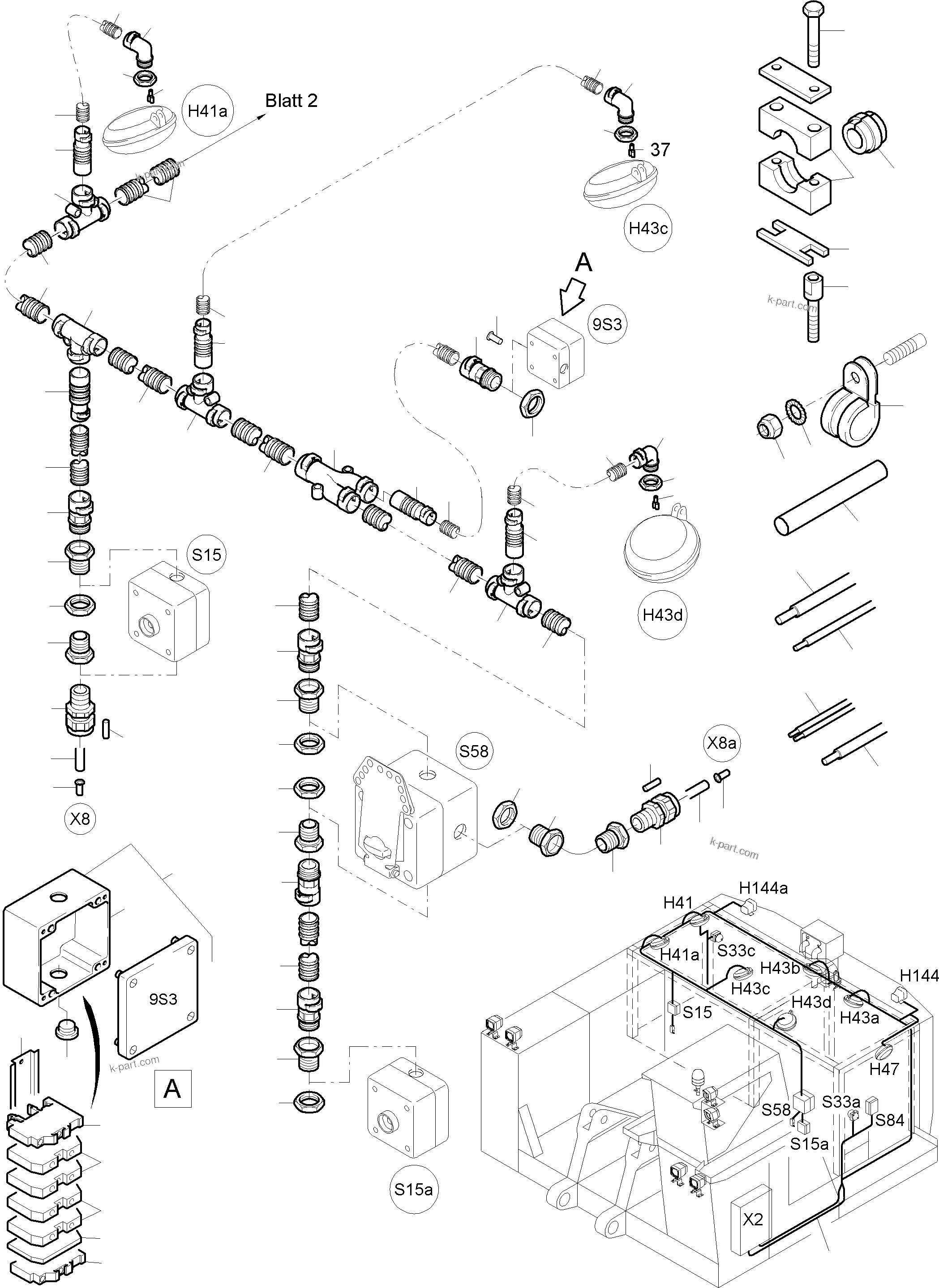 Komatsu parts book diagram for PC4000-6 S/N 08177: LIGHTING EQUIPMENT