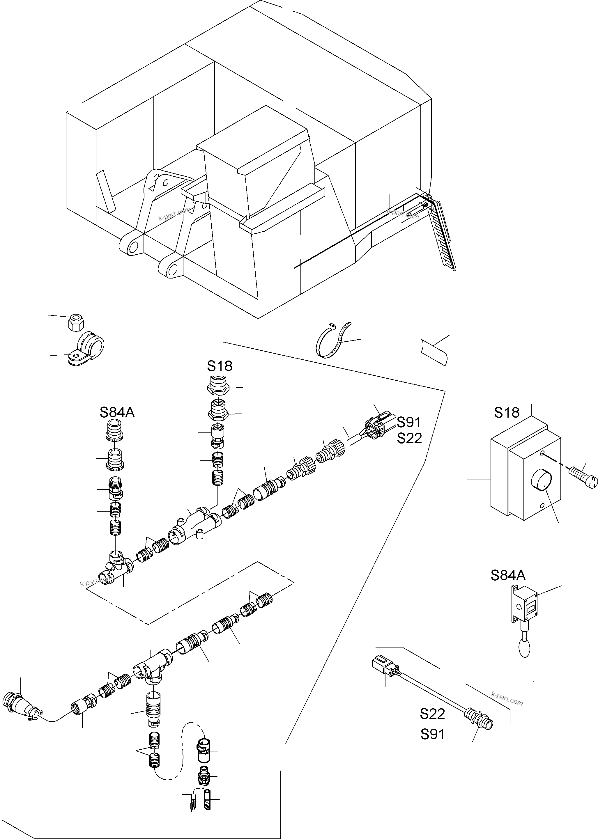Komatsu parts book diagram for PC4000-6 S/N 08177: ELECTRIC PARTS - LADDER