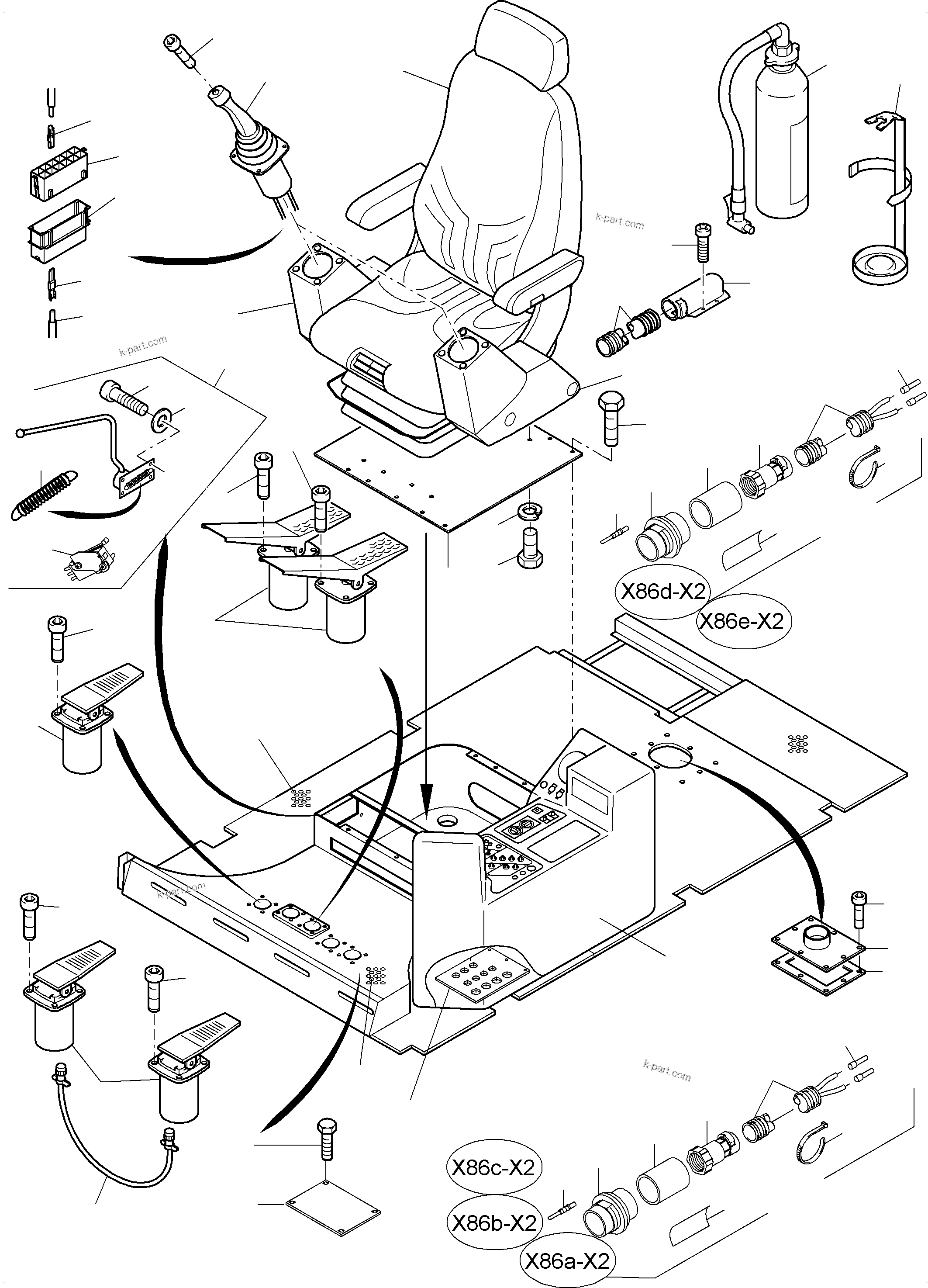 Komatsu parts book diagram for PC4000-6 S/N 08177: OPERATOR'S STAND