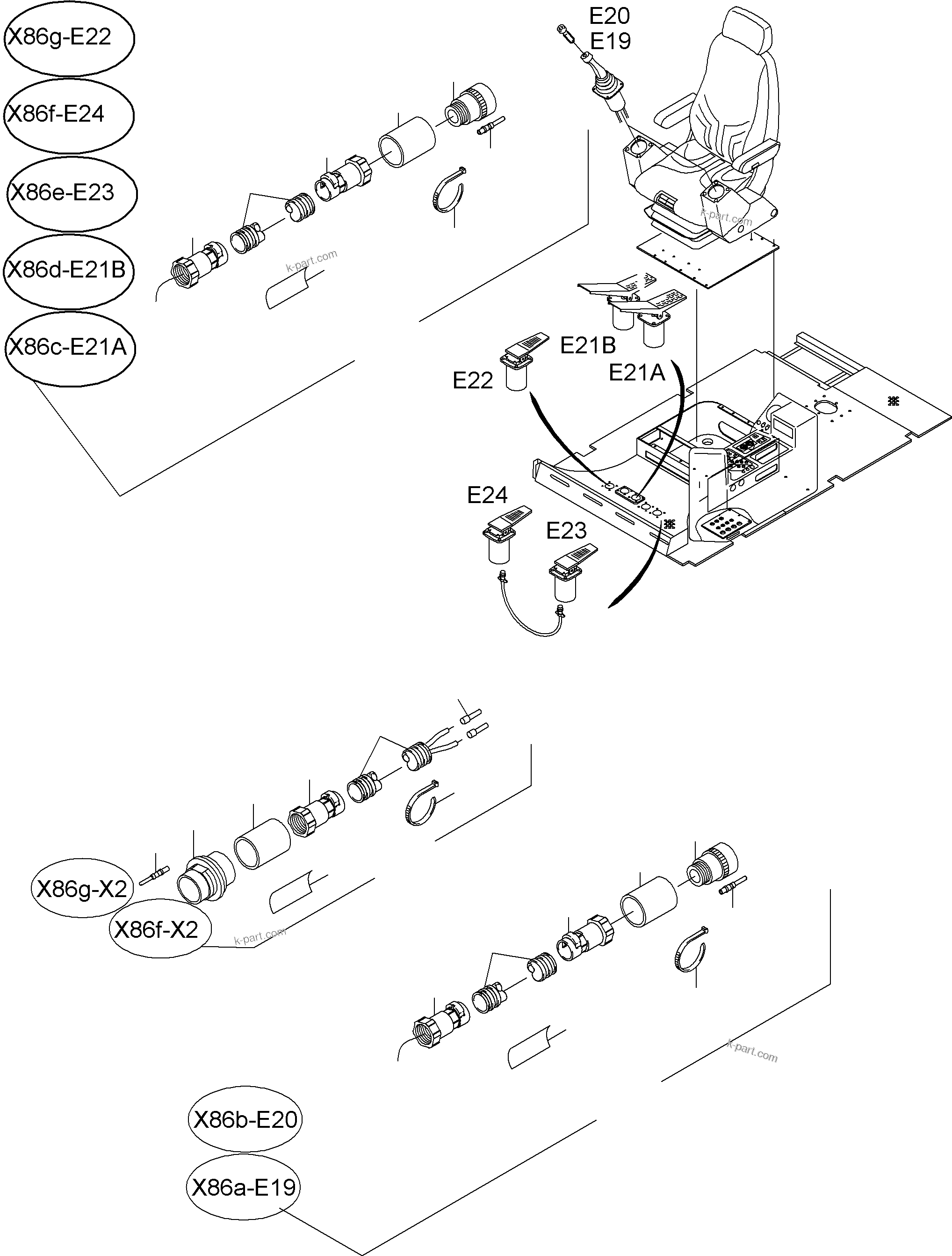 Komatsu parts book diagram for PC4000-6 S/N 08177: OPERATOR'S STAND