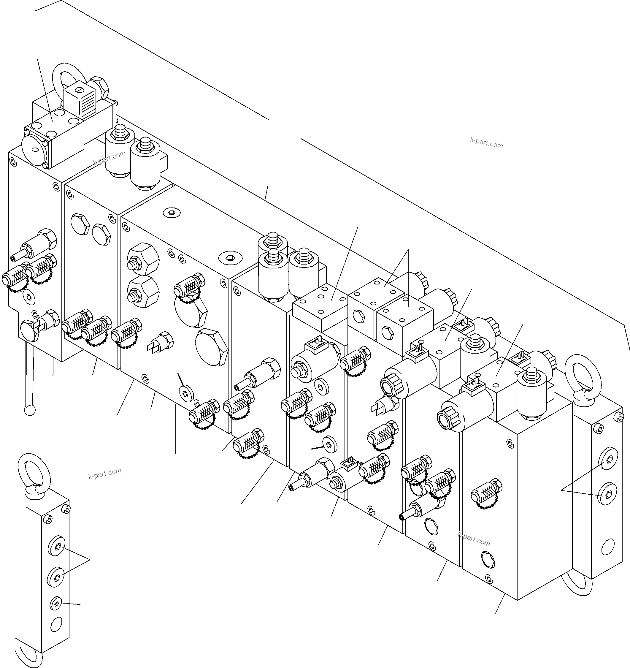 Komatsu parts book diagram for PC4000-6 S/N 08177: VALVE CARTRIDGE BLOCK