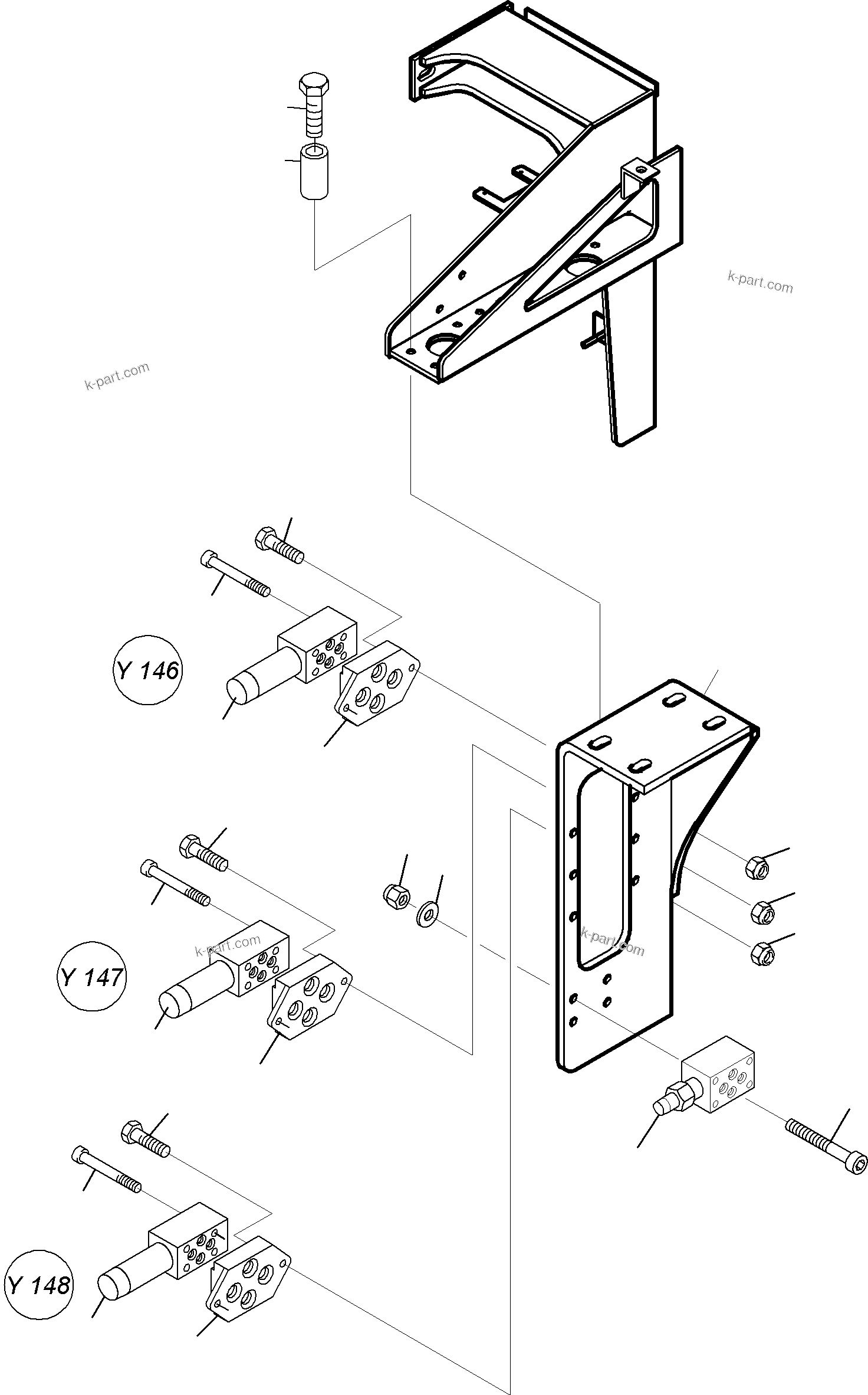 Komatsu parts book diagram for PC4000-6 S/N 08177: CONTROL- AND FILTER PLATE