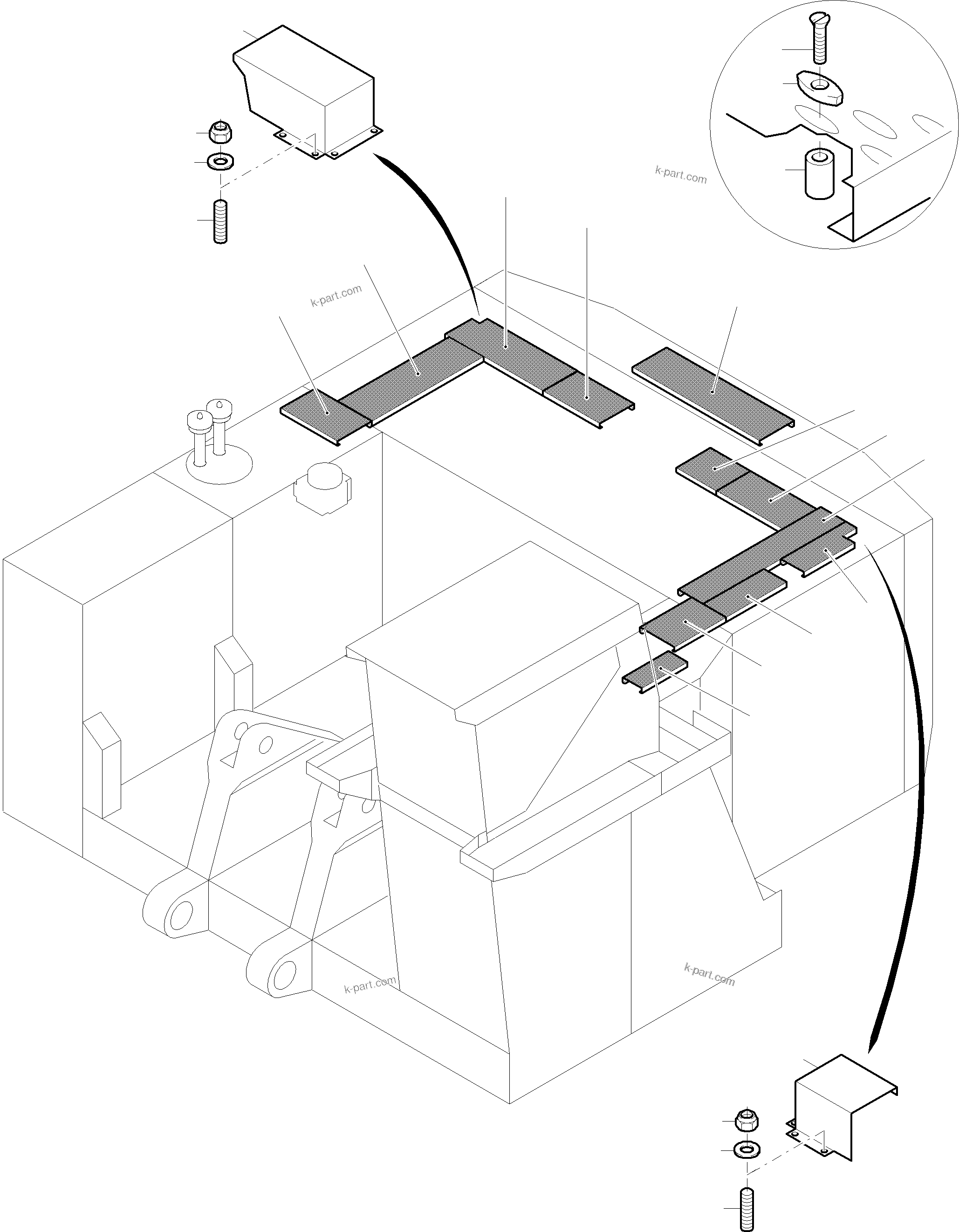 Komatsu parts book diagram for PC4000-6 S/N 08177: RAILS AND PLATFORMS