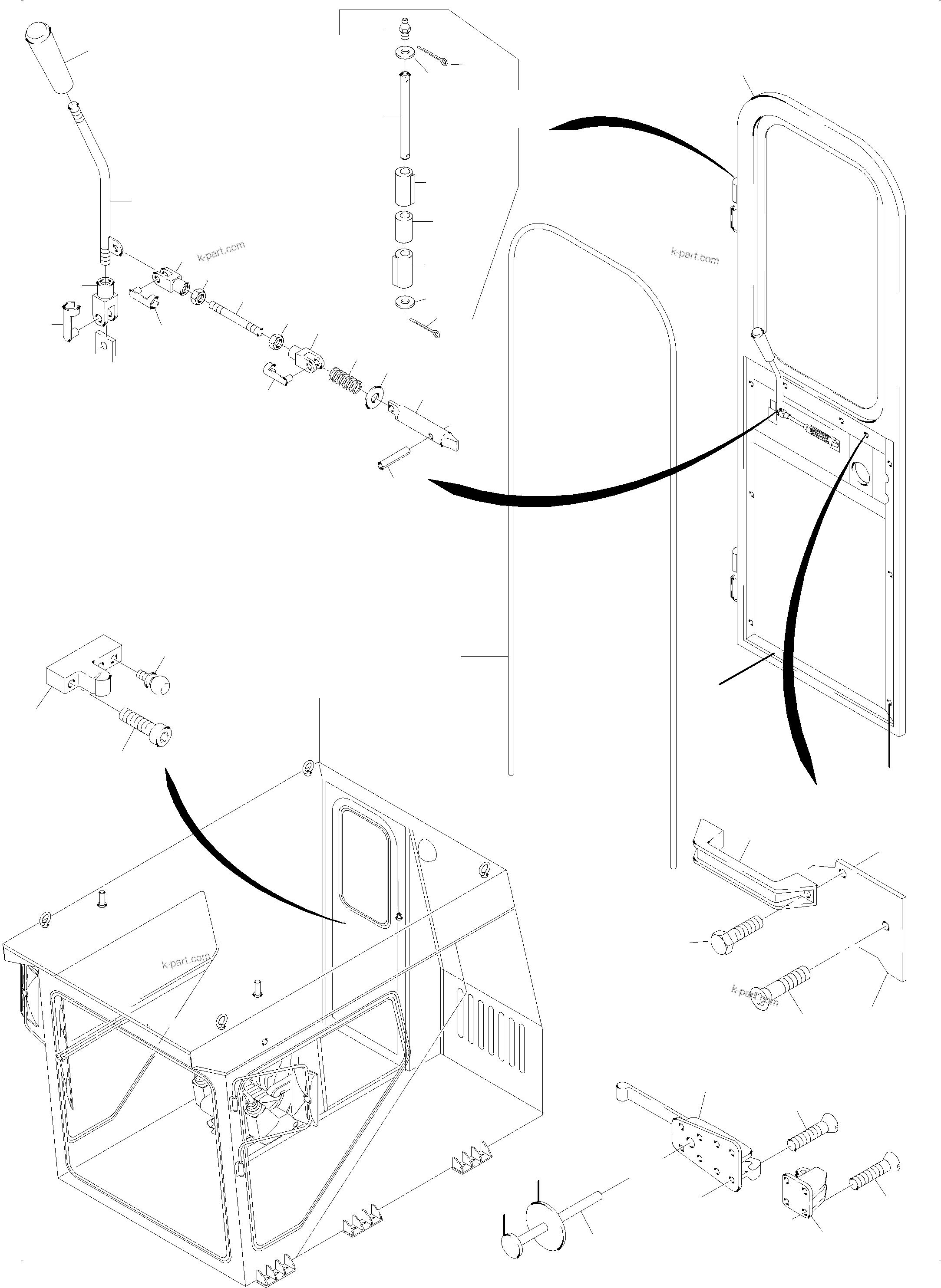 Komatsu parts book diagram for PC4000-6 S/N 08177: OPERATOR'S CAB