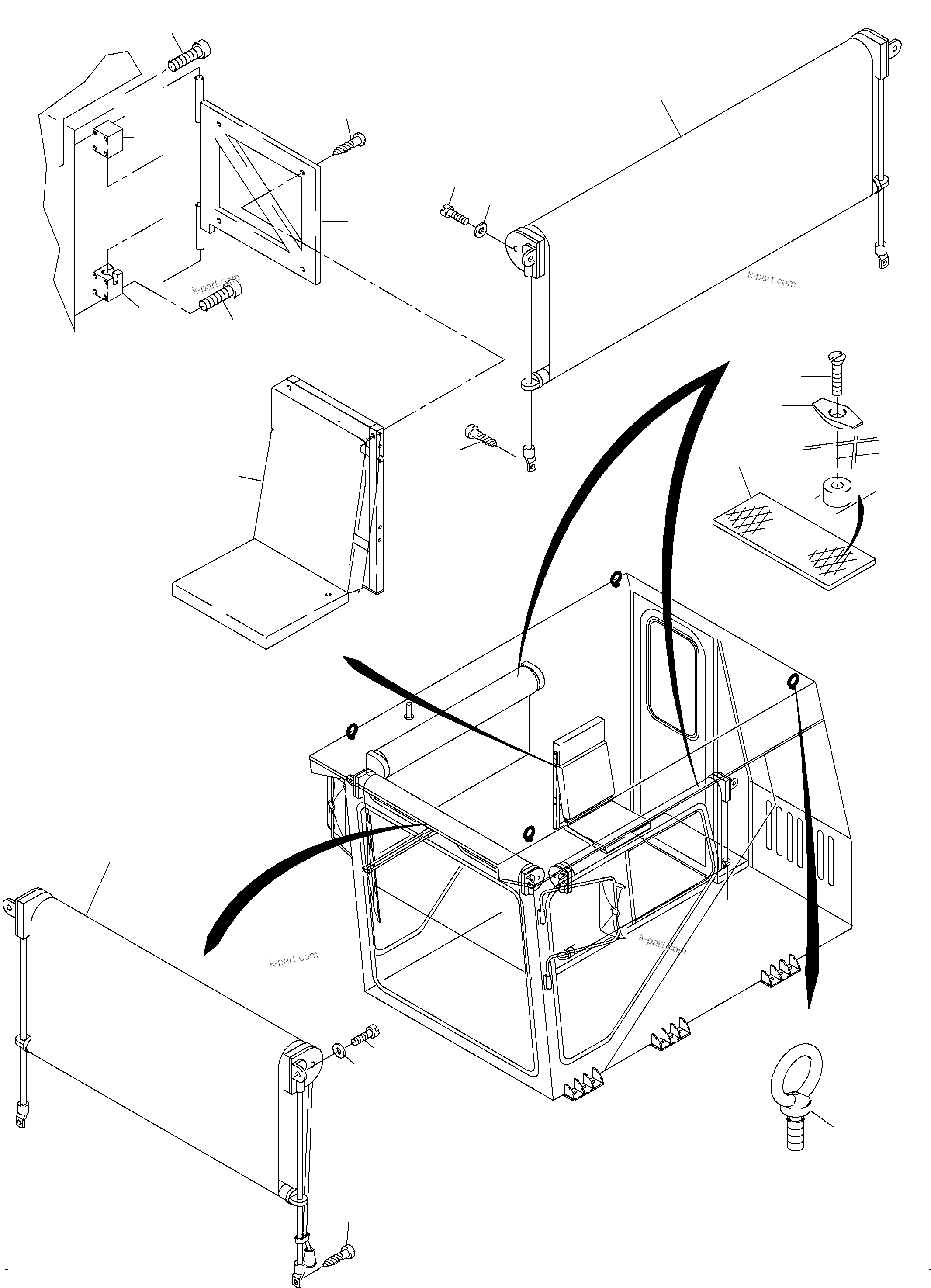 Komatsu parts book diagram for PC4000-6 S/N 08177: OPERATOR'S CAB