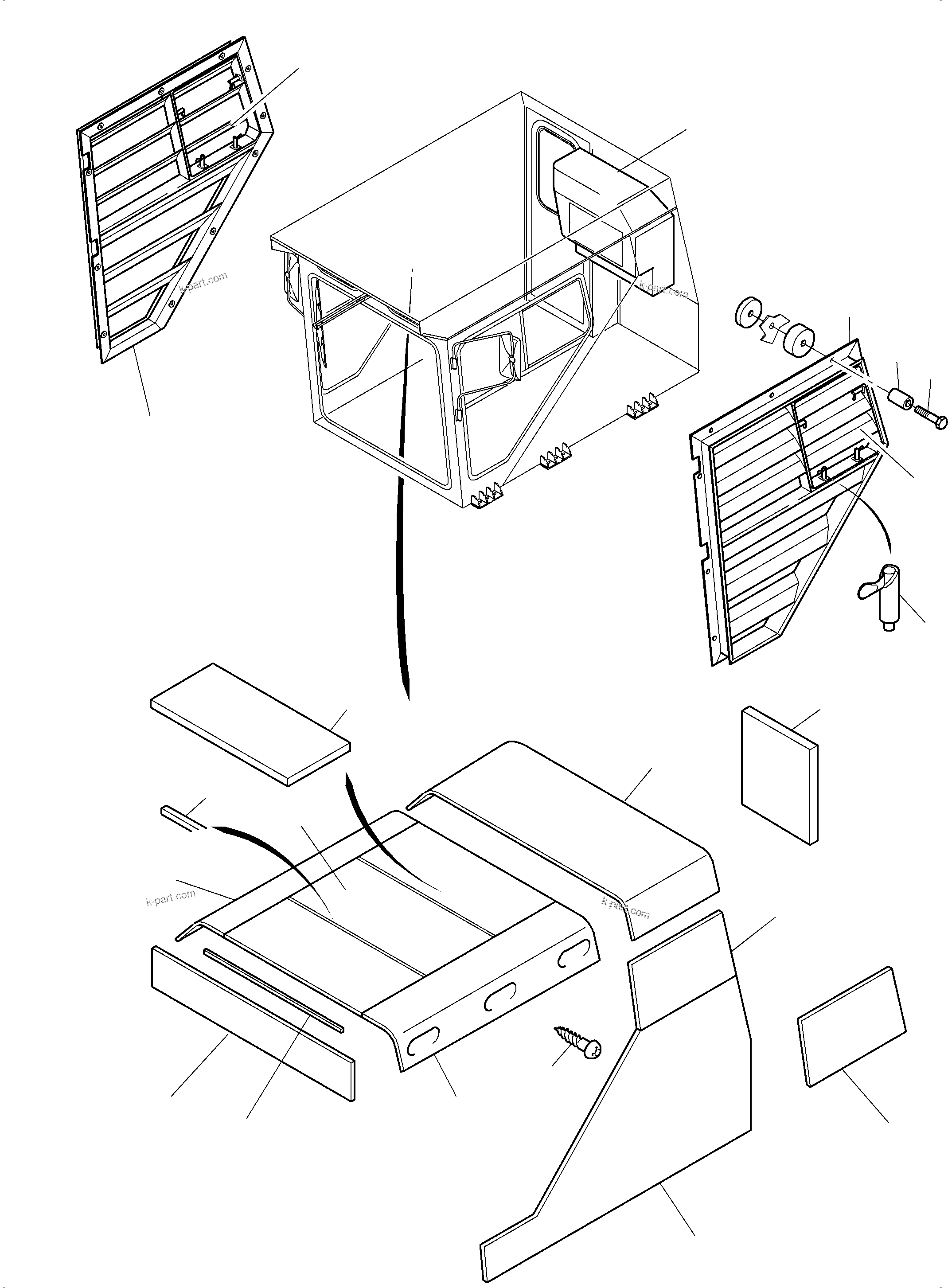 Komatsu parts book diagram for PC4000-6 S/N 08177: OPERATOR'S CAB