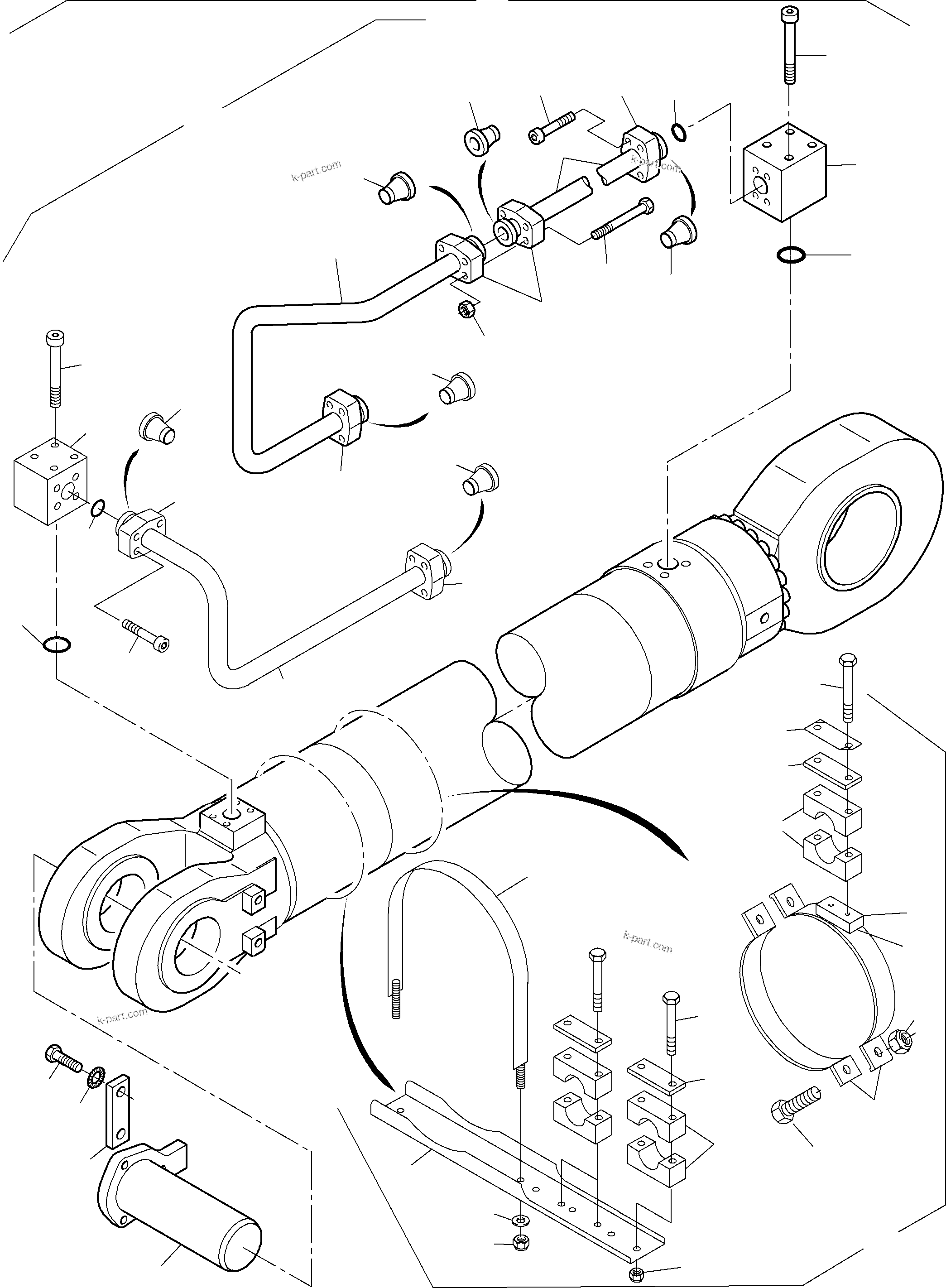 Komatsu parts book diagram for PC4000-6 S/N 08177: PIPING - BACKHOE CYLINDER  R.H.