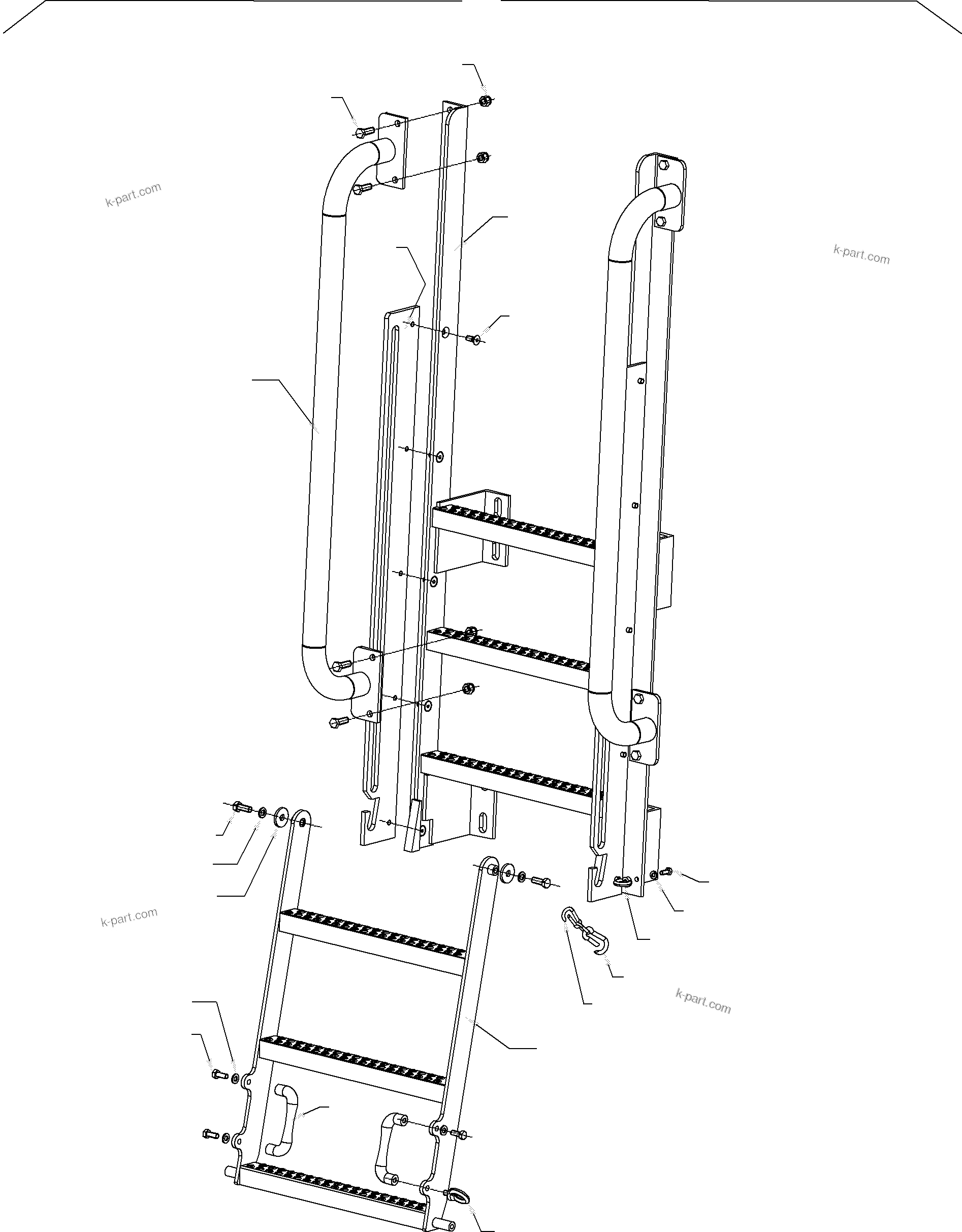 Komatsu parts book diagram for PC4000-6E S/N 08299: LADDER