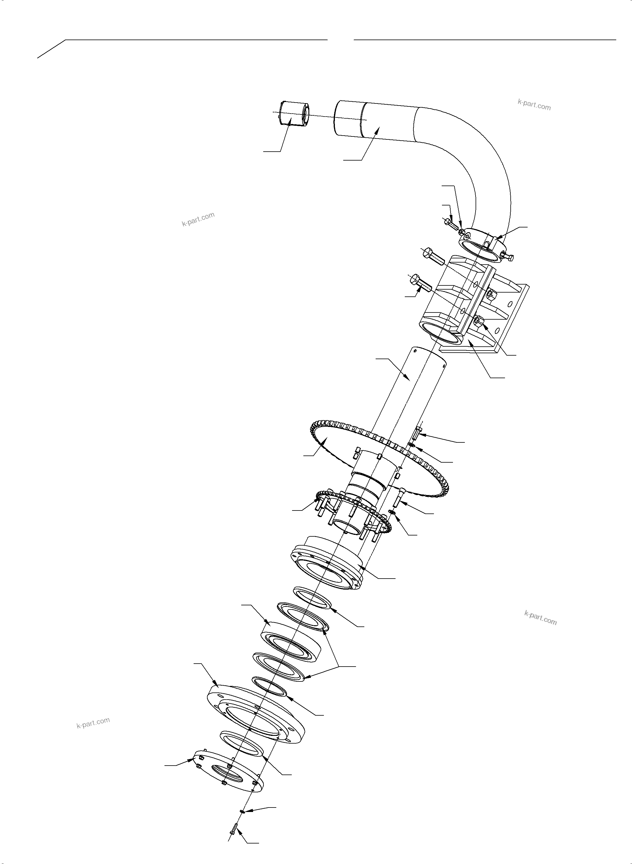 Komatsu parts book diagram for PC4000-6E S/N 08299: DRUM BEARING - PINION END