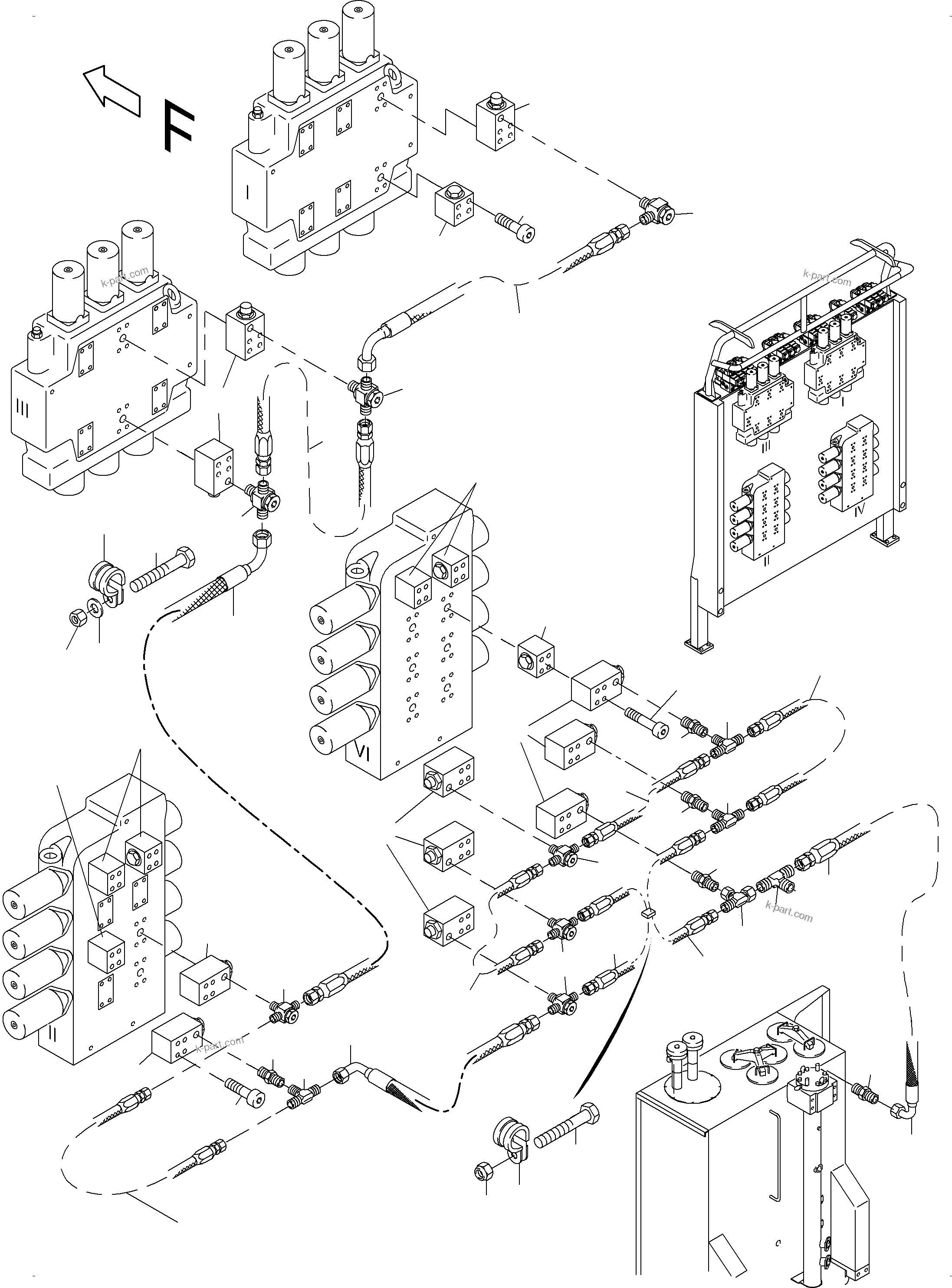 Komatsu parts book diagram for PC4000-6E S/N 08299: VALVE CONTROL BLOCK (BBE)