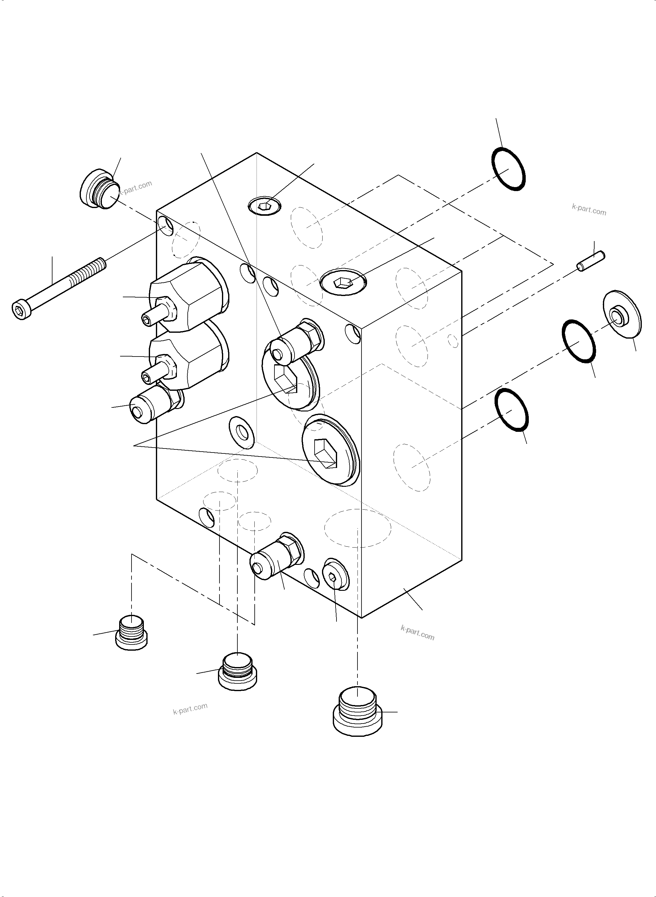 Komatsu parts book diagram for PC4000-6E S/N 08299: VALVE - PILOT OIL BLOCK 1 DRIVE