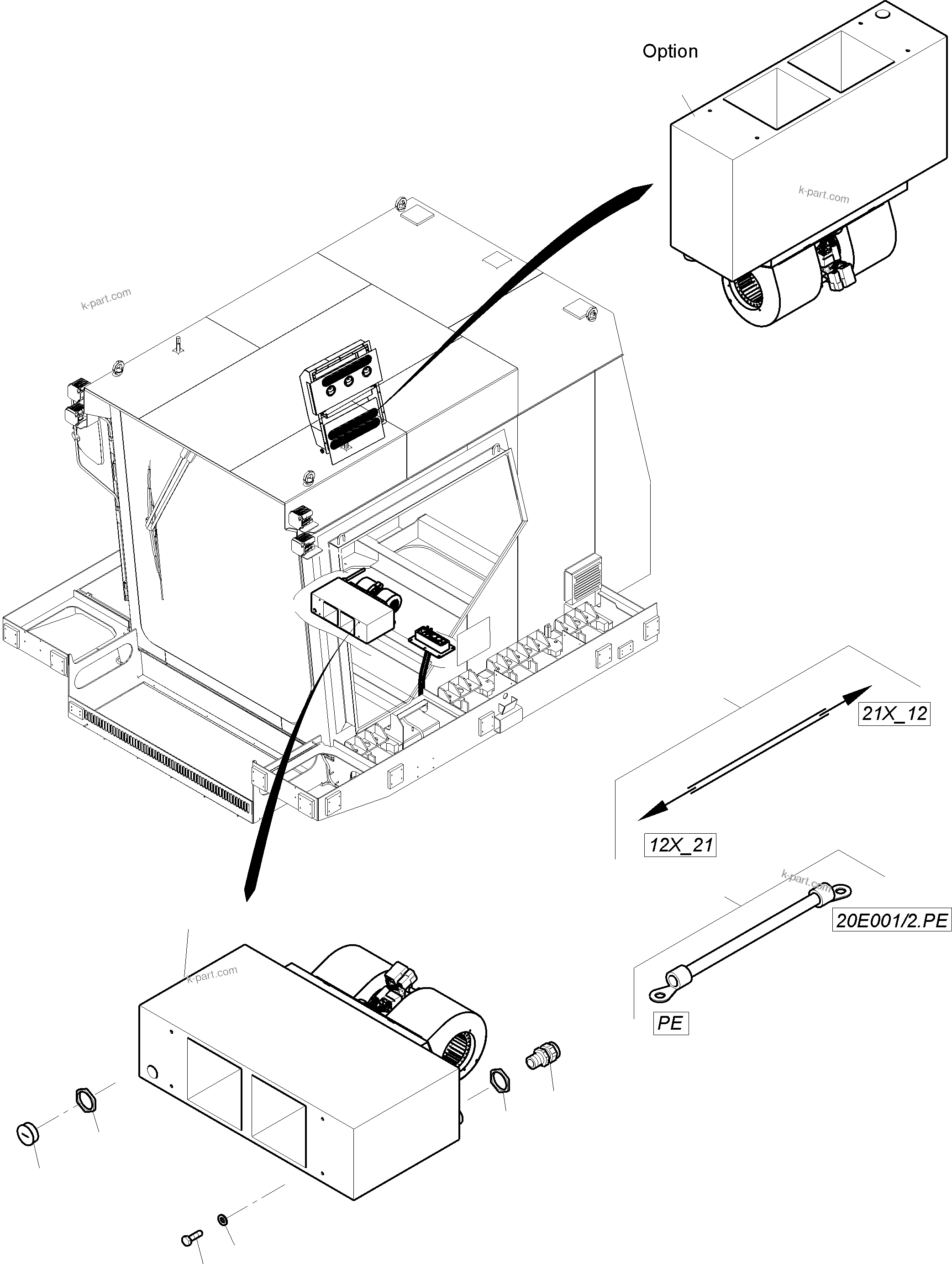 Komatsu parts book diagram for PC4000-6E S/N 08299: ELECTRIC HEATER ASSY. (COLLECTORLESS)
