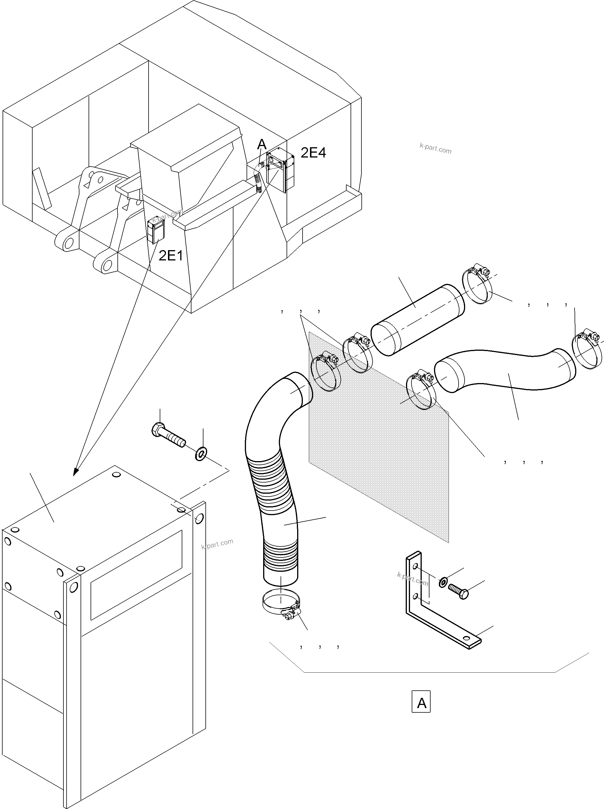 Komatsu parts book diagram for PC4000-6E S/N 08299: AIR CONDITION ARR. - CAB SUPPORT AND MS-SWITCH CABINET