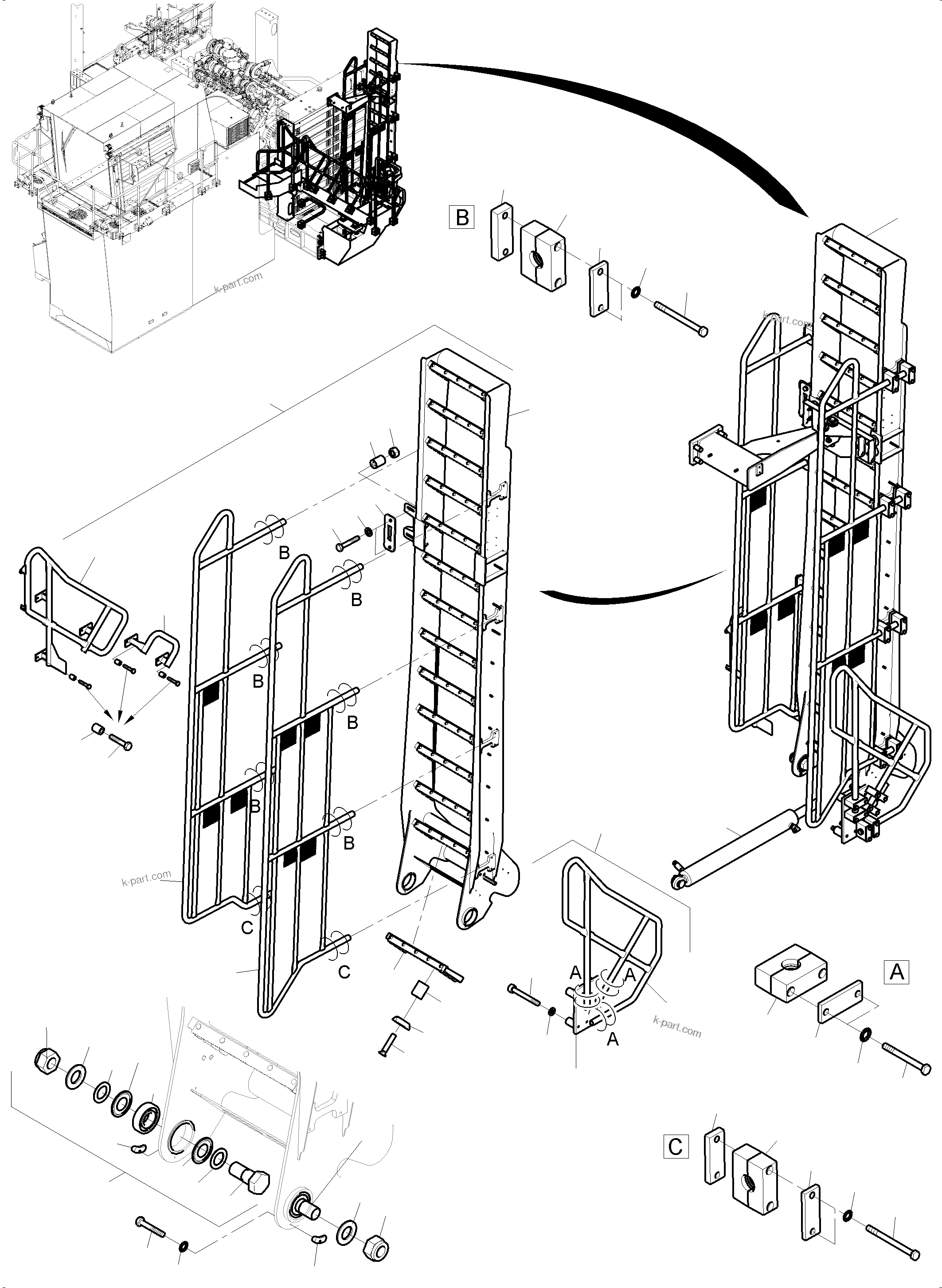 Komatsu parts book diagram for PC4000-6E S/N 08299: STEPS